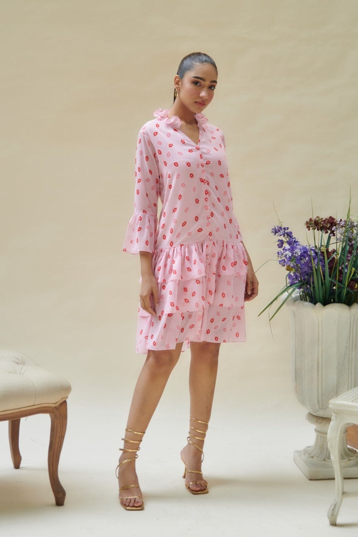 Pink Kiss Printed Jumpsuit