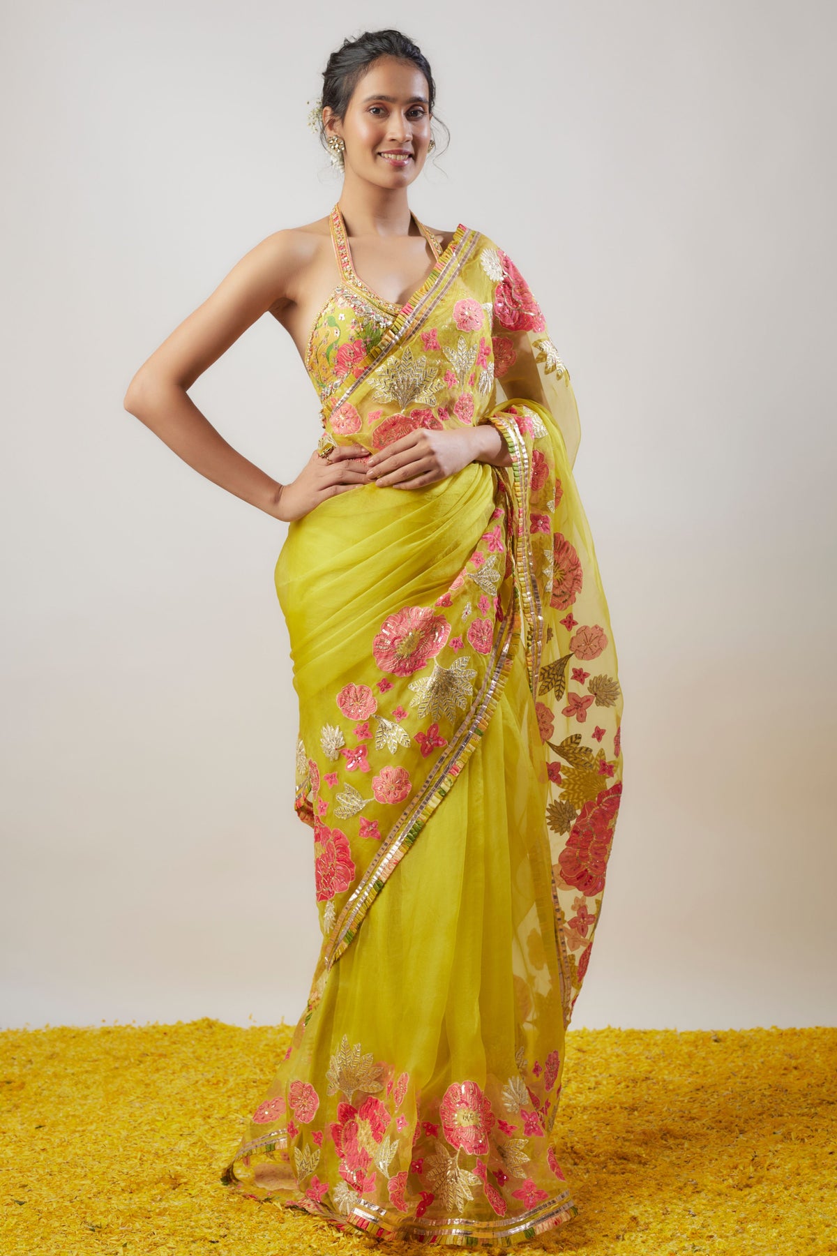 Varsha Yellow Saree Set