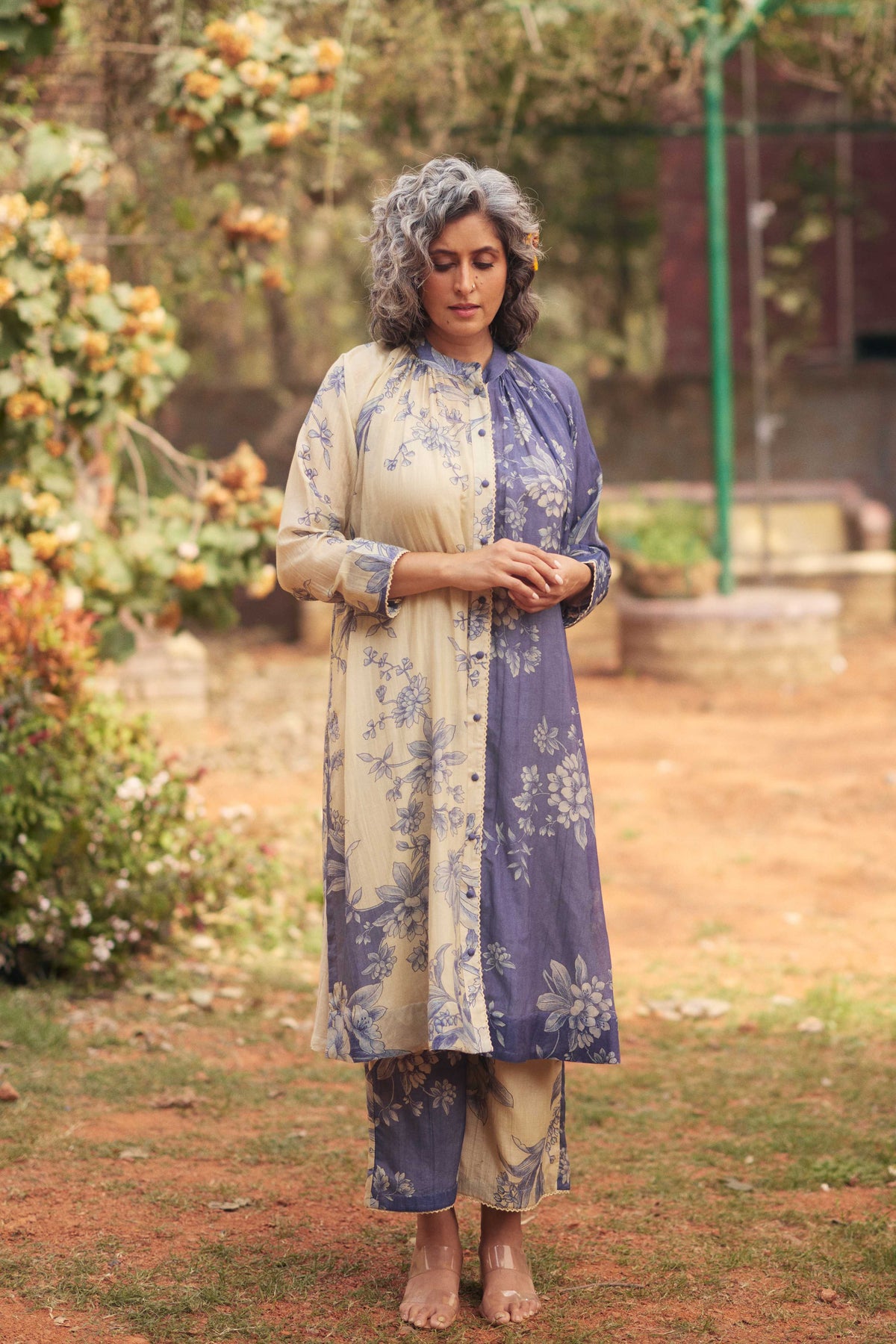 Blue and Ivory Dress Set
