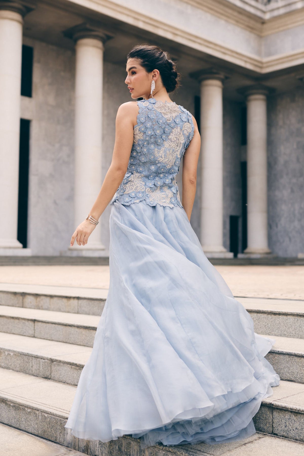 Sky Blue Skirt Set