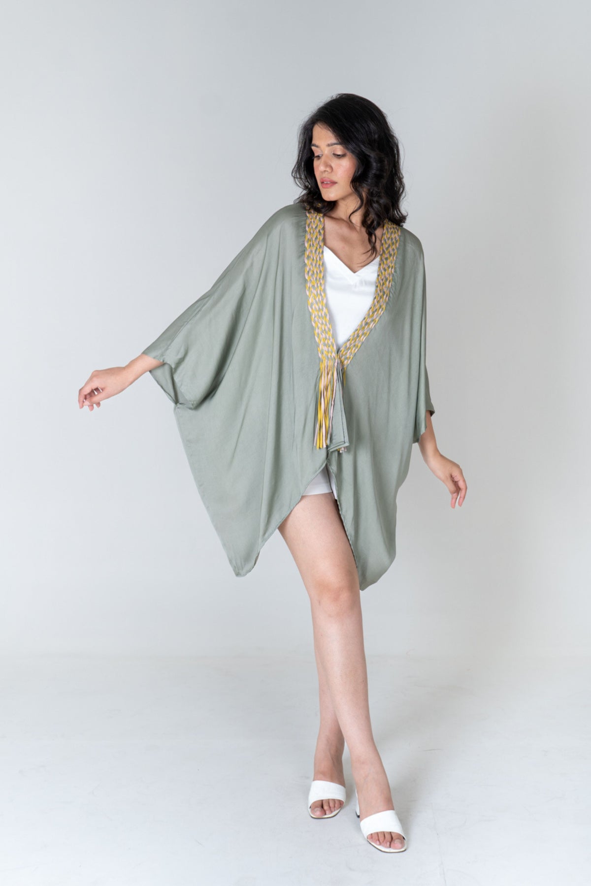Green Braided Short Cape