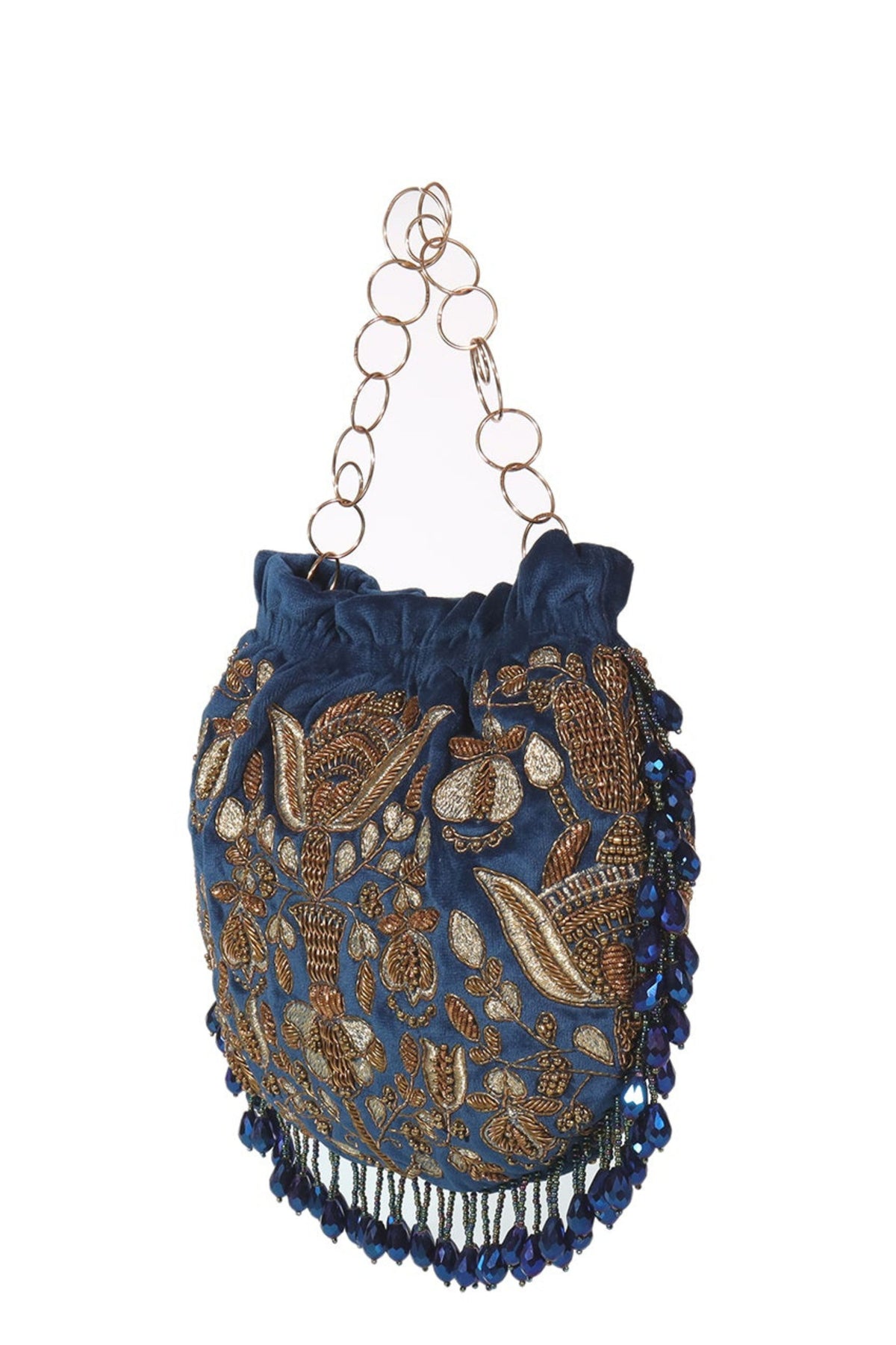 Neelkamal blue potli bag
