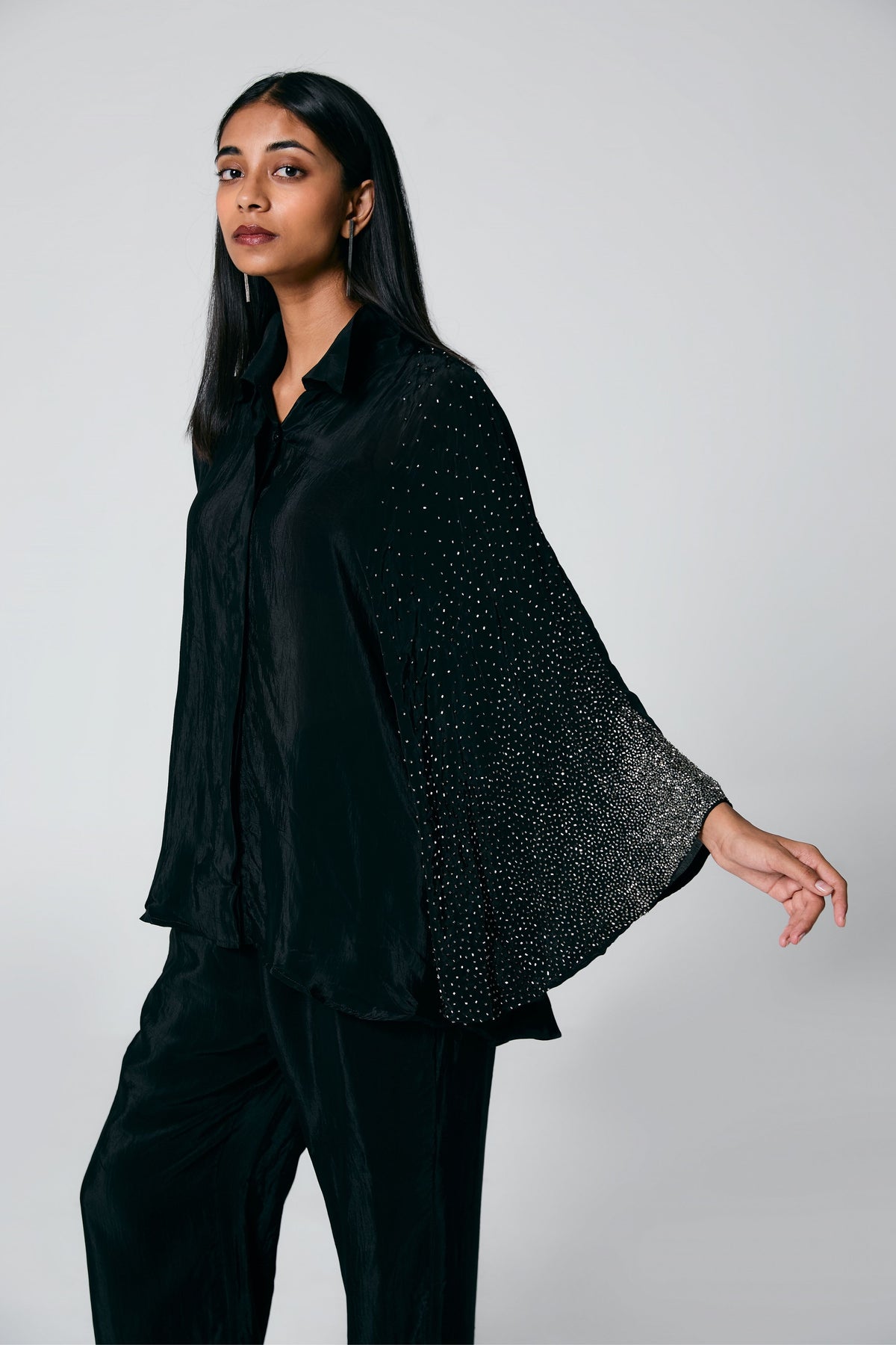 Embroidered Batwing Shirt