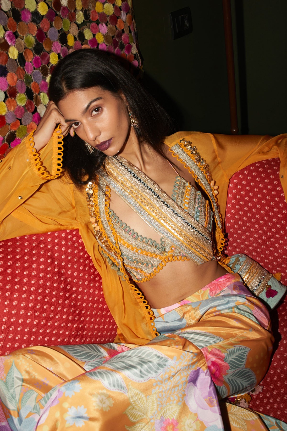Fusion Floral Gharara Set