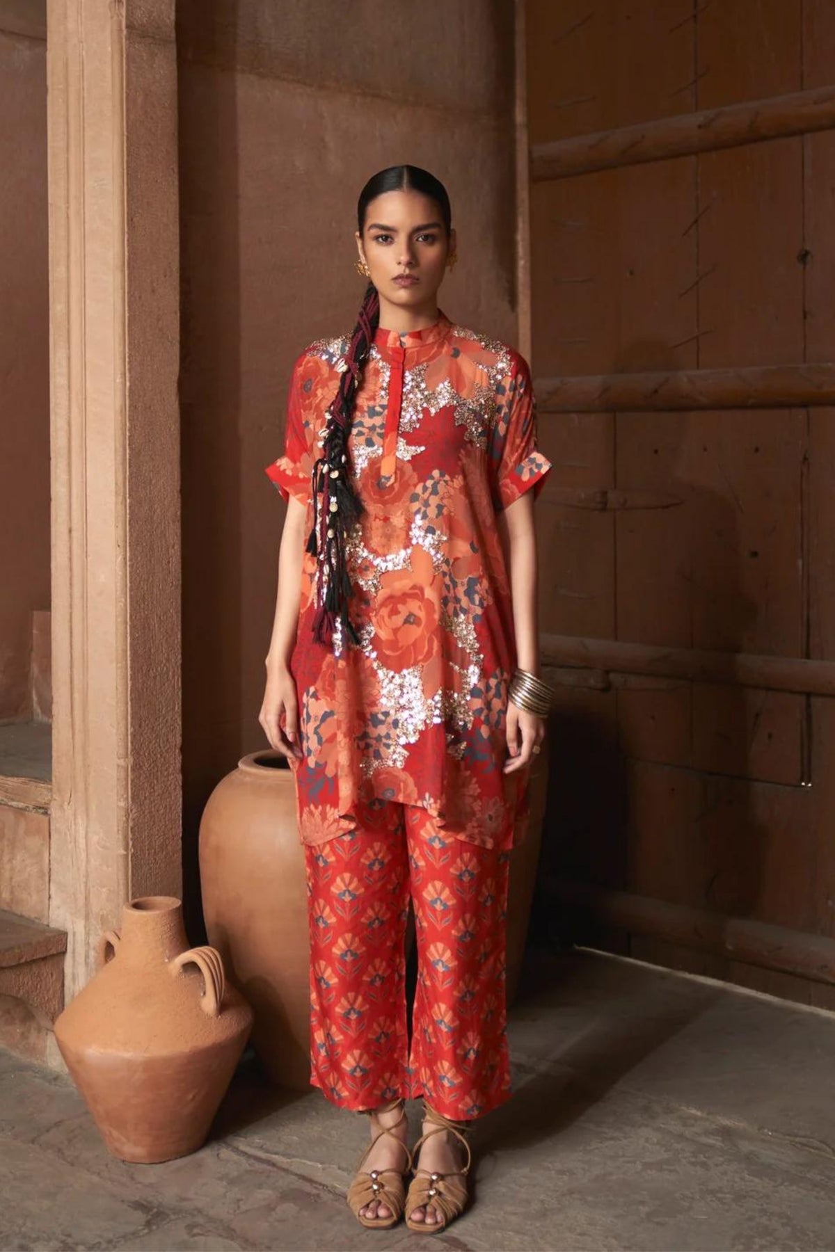 Red Moroccan Sequin Co-ord Set
