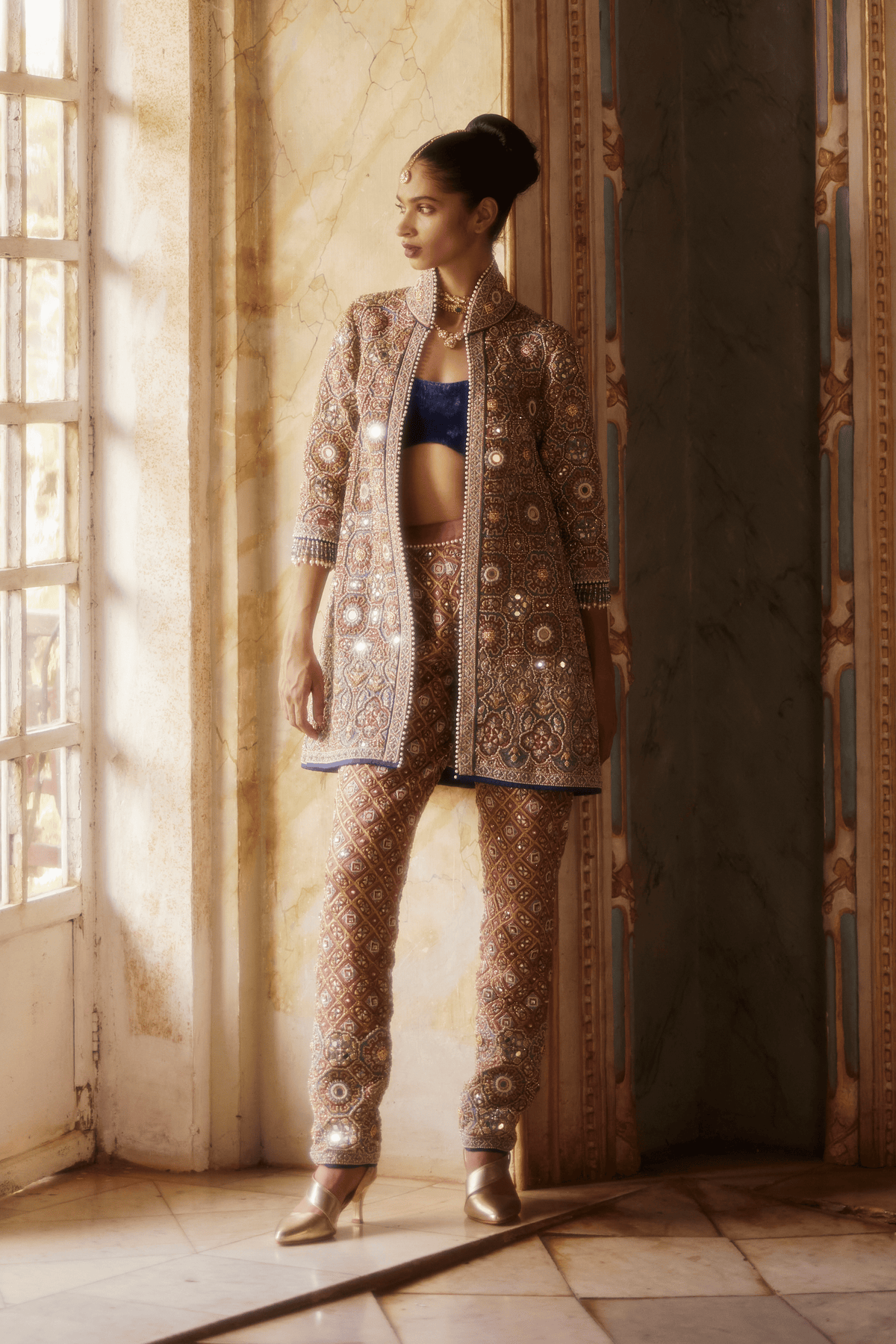 Gold &amp; Silver Embroidered Co-ord Set