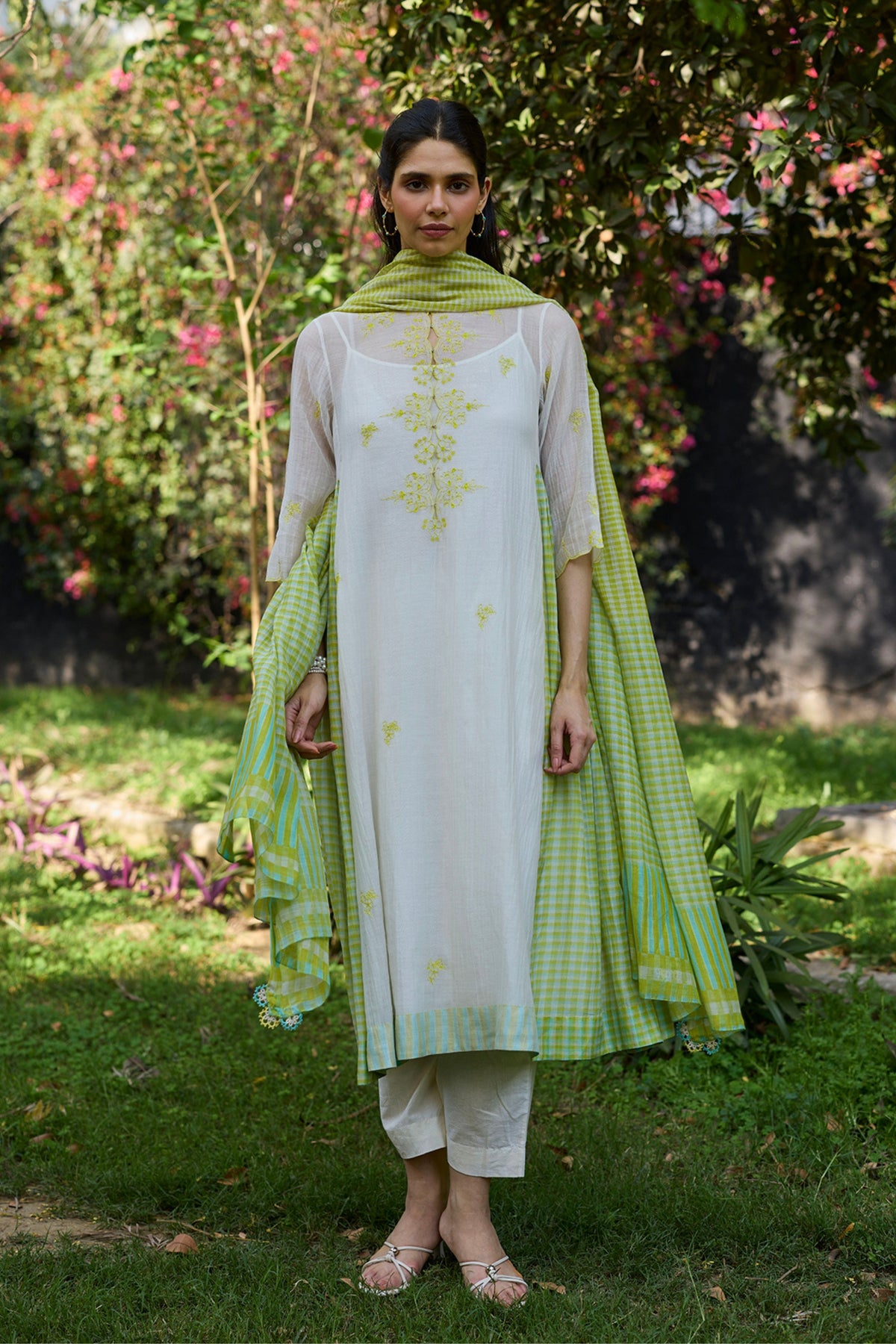 Crossroads Lime Dupatta