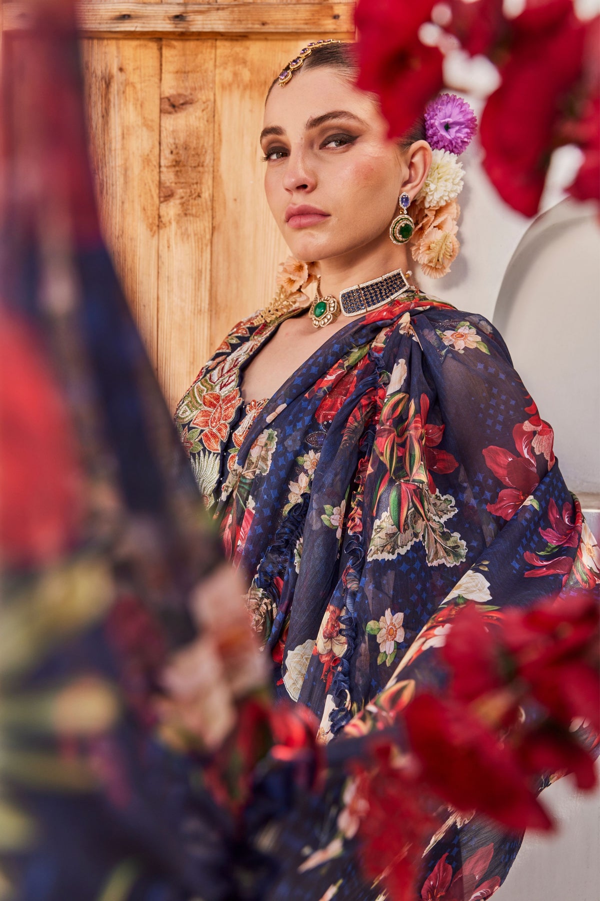 Zeenat Draped Saree Set