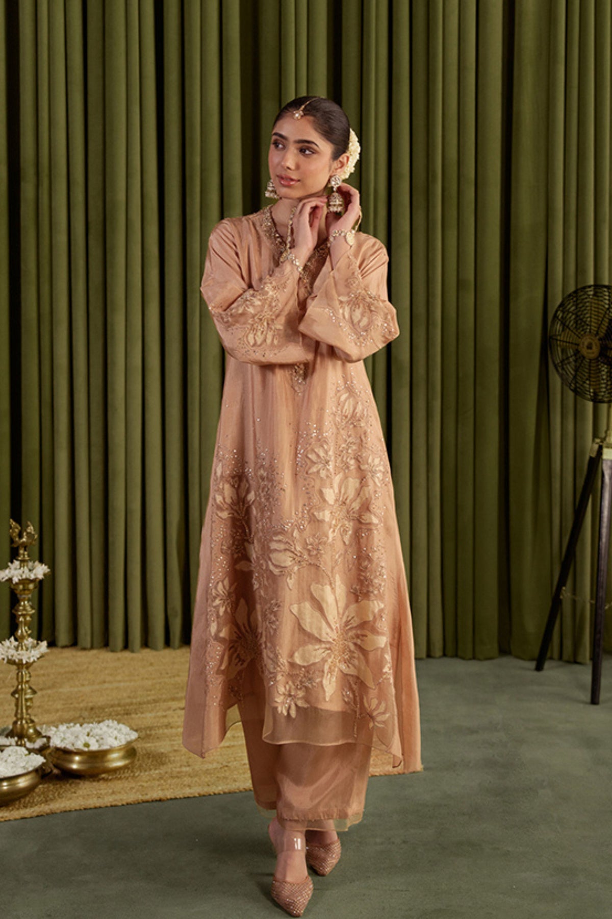 Golden Beige Magnolia Kurta Set