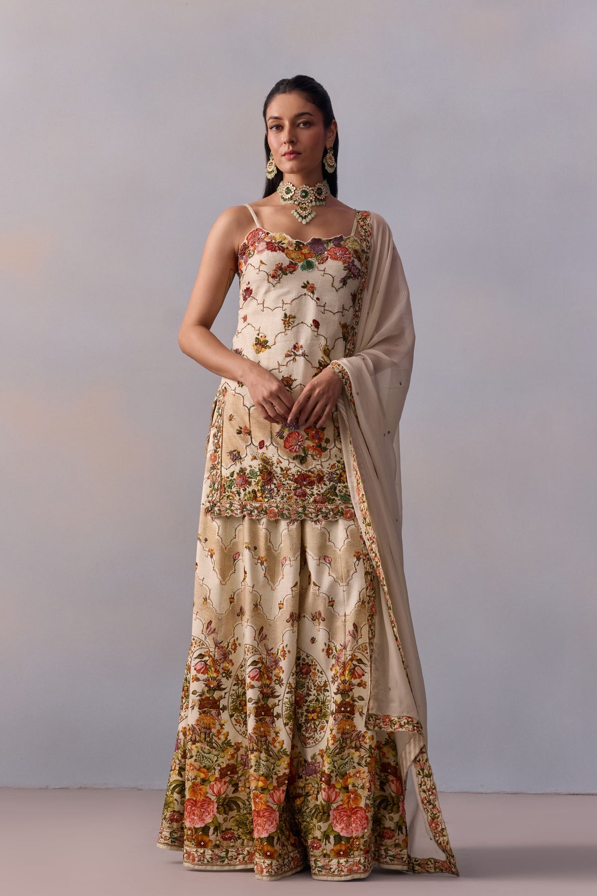 Ivory Rabia Sharara Set