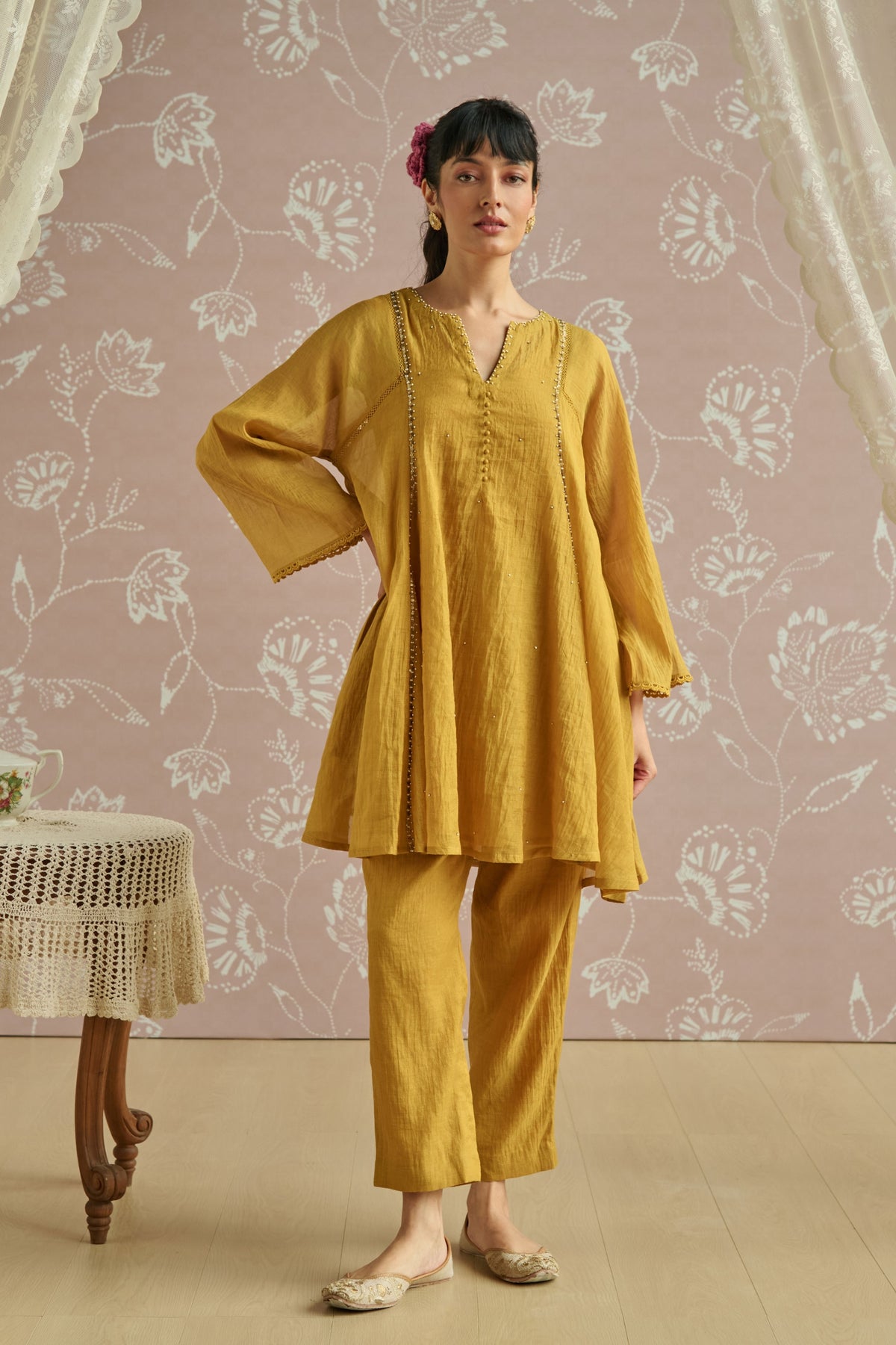Mustard Zaina Co-ord Set
