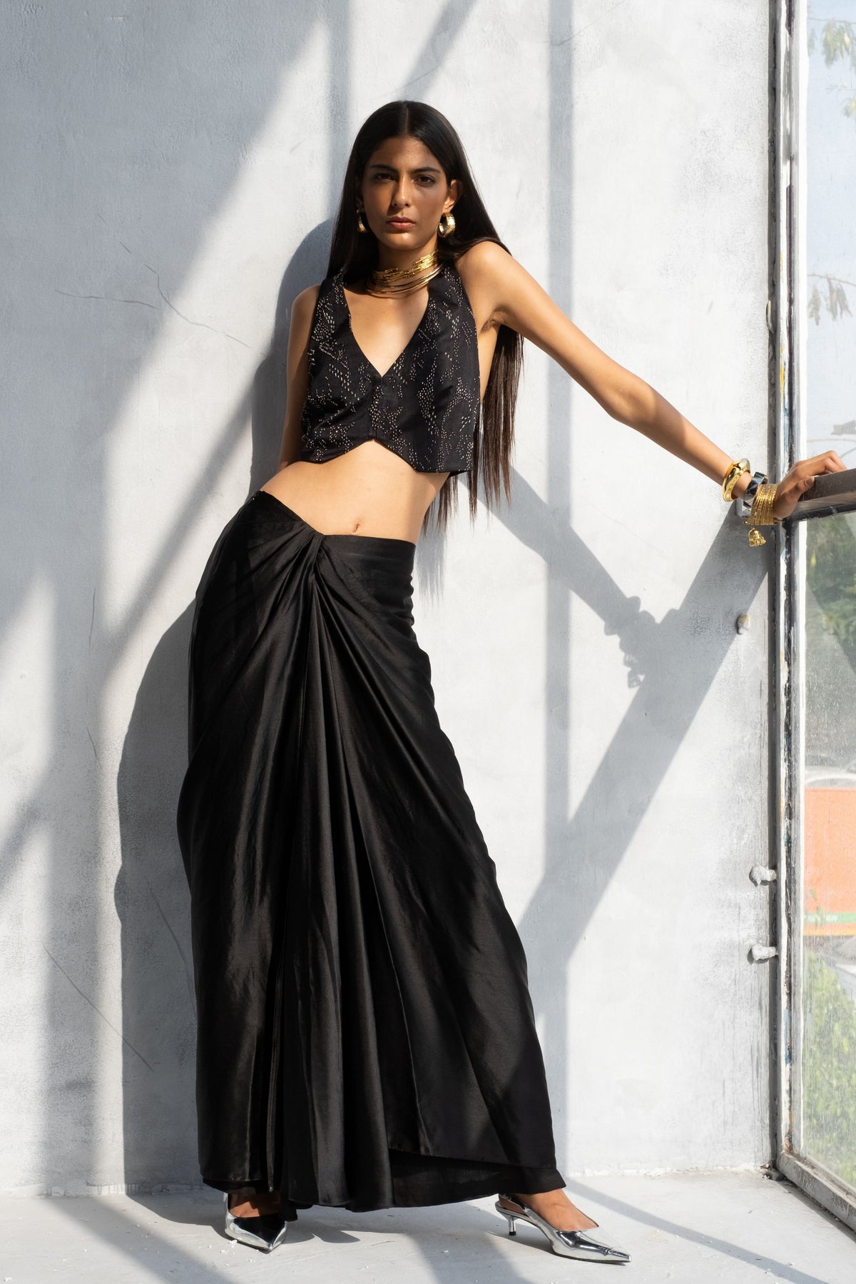 Black Iris Skirt Set