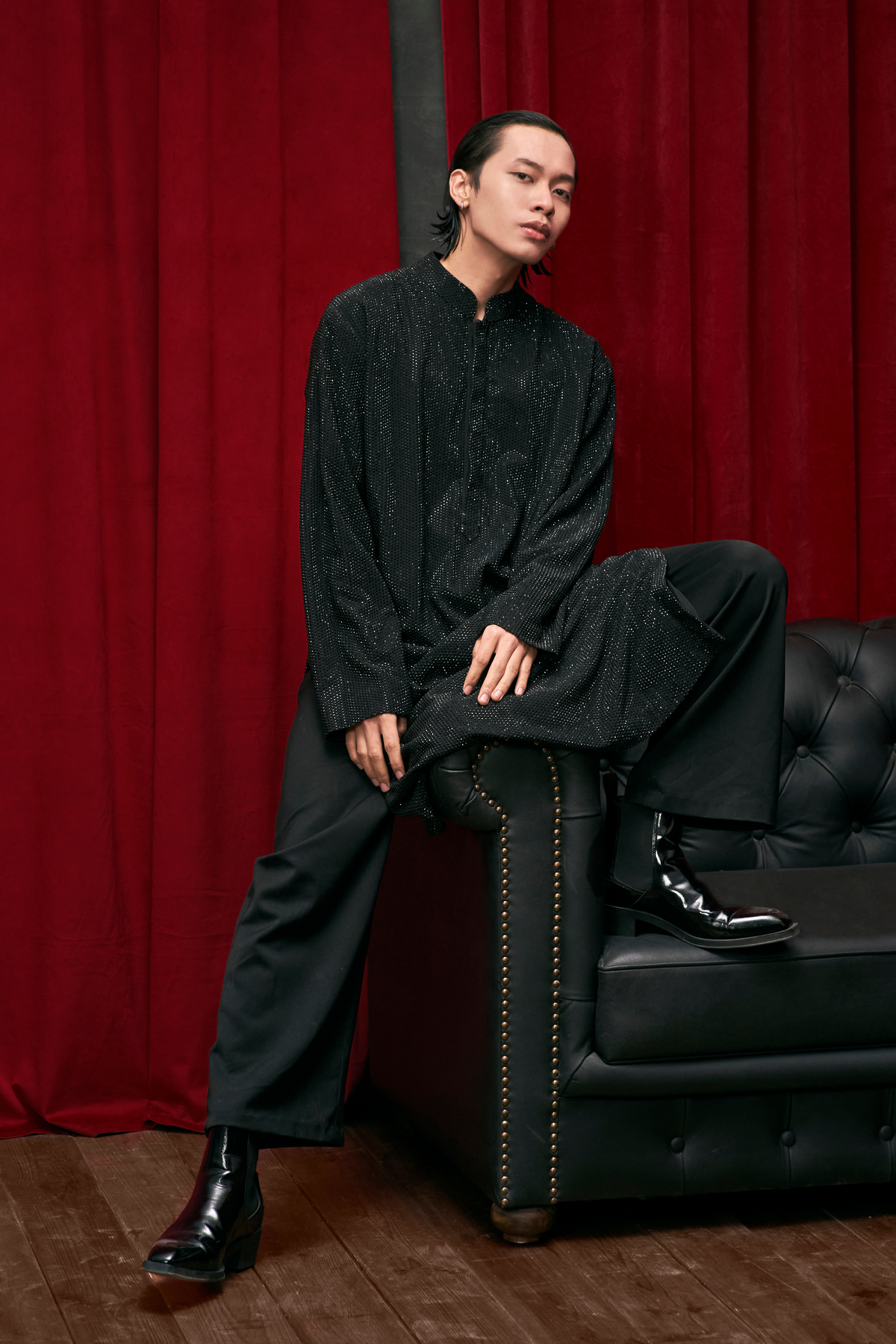 Negro Glitz Kurta And Pant