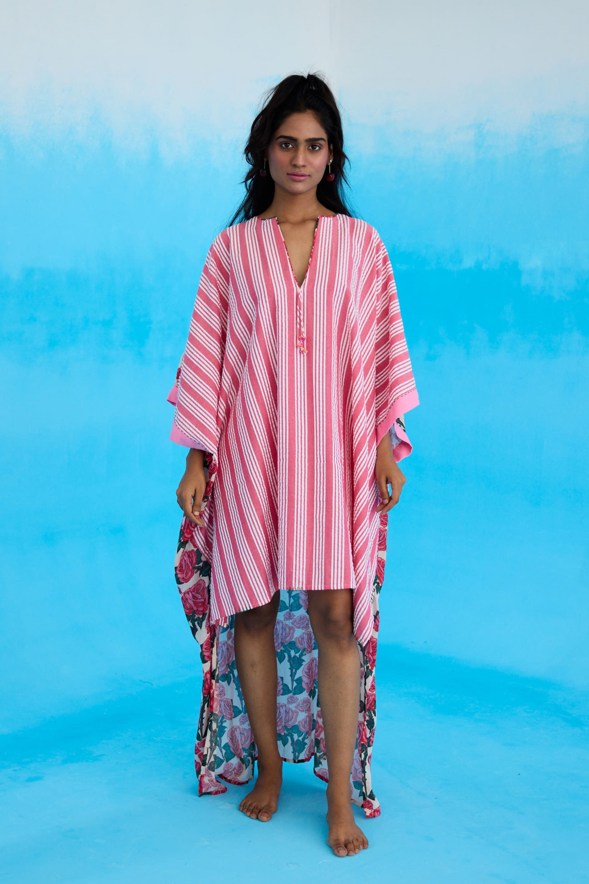 Pink Stripes Hi-low Kaftan