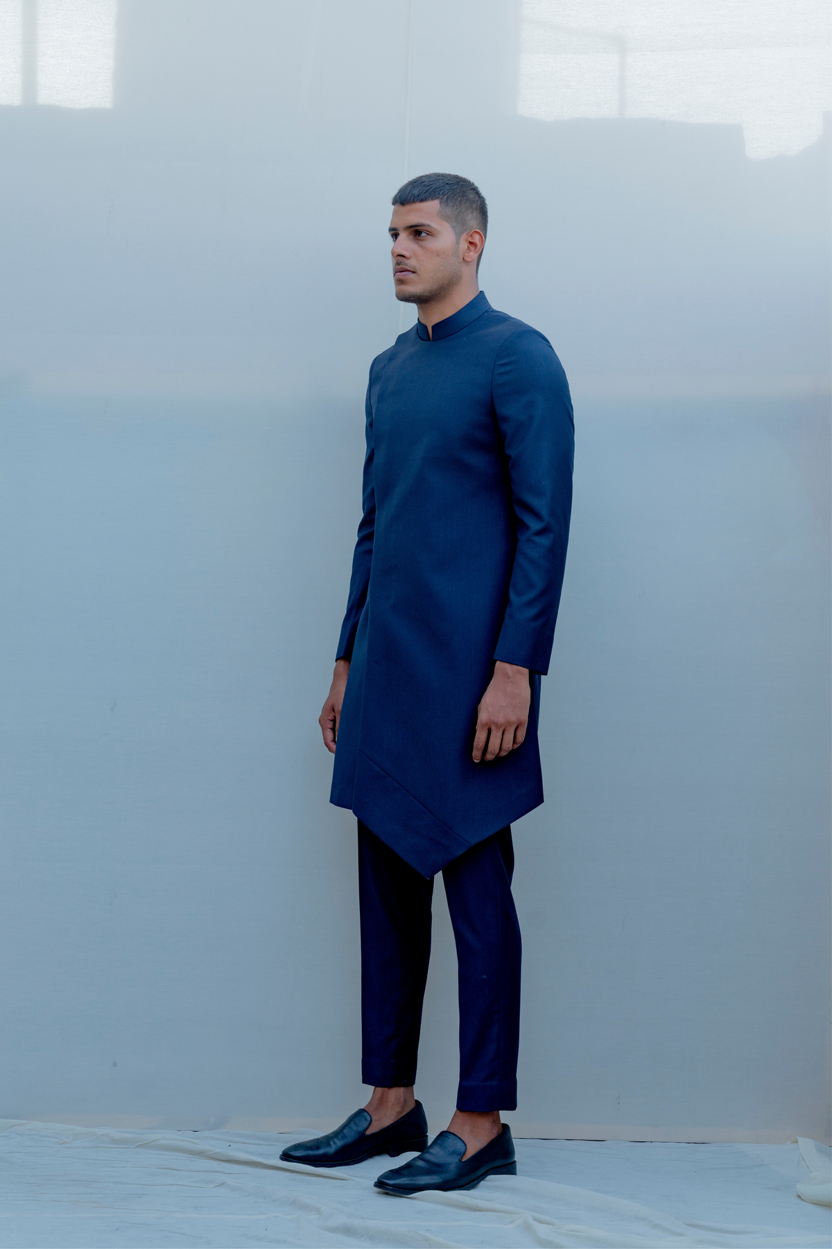 Ultramarine long indo western jacket set