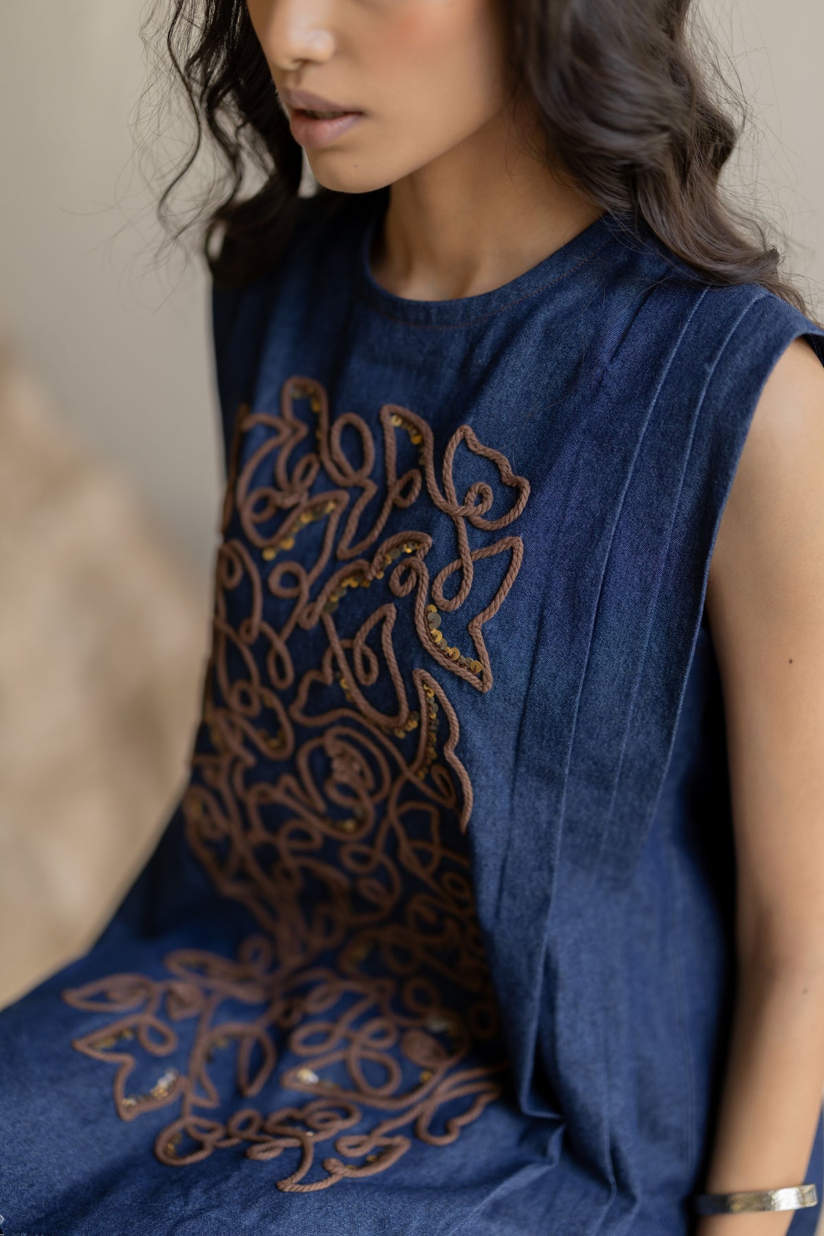Shoulder Pleated Top With Pants