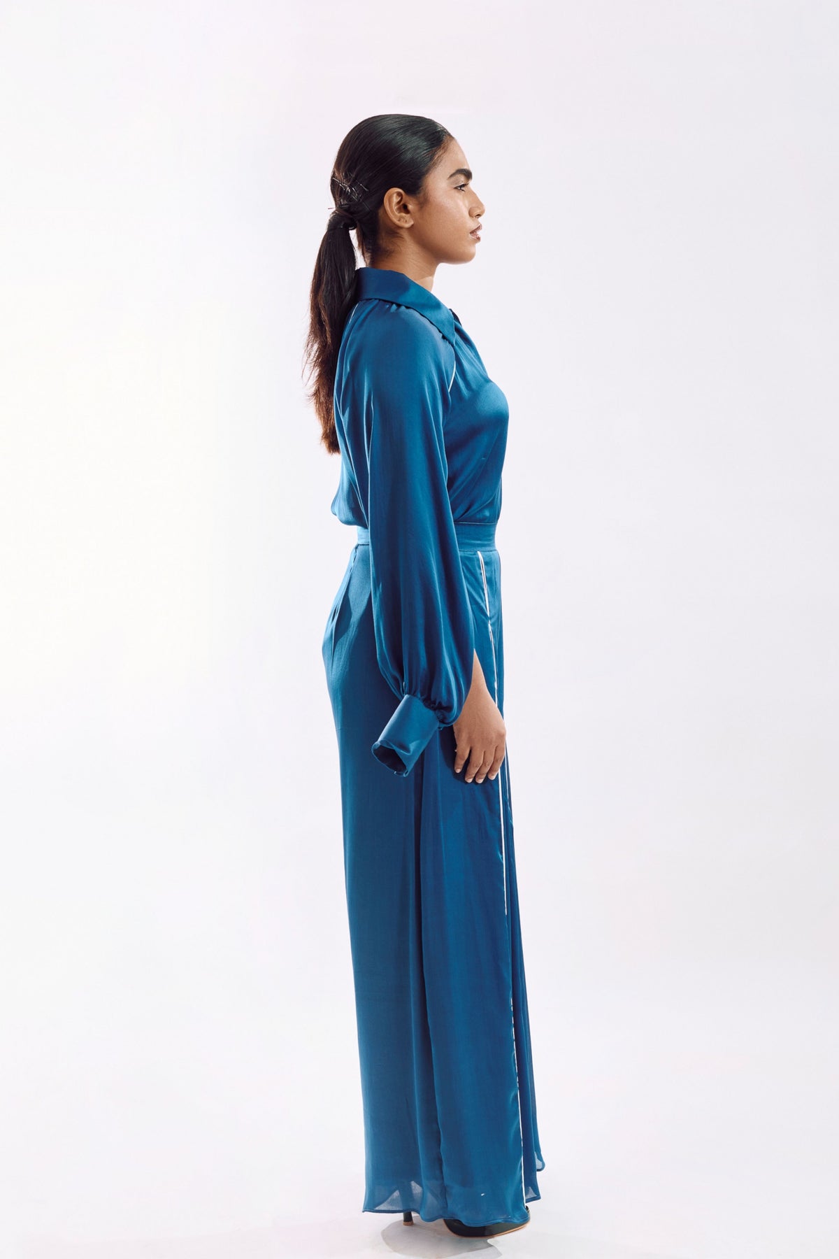Blue Panneled Co-ord Set