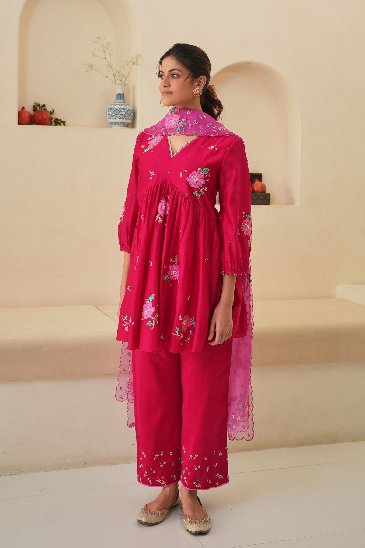Zia Gathered Short Kurta Set