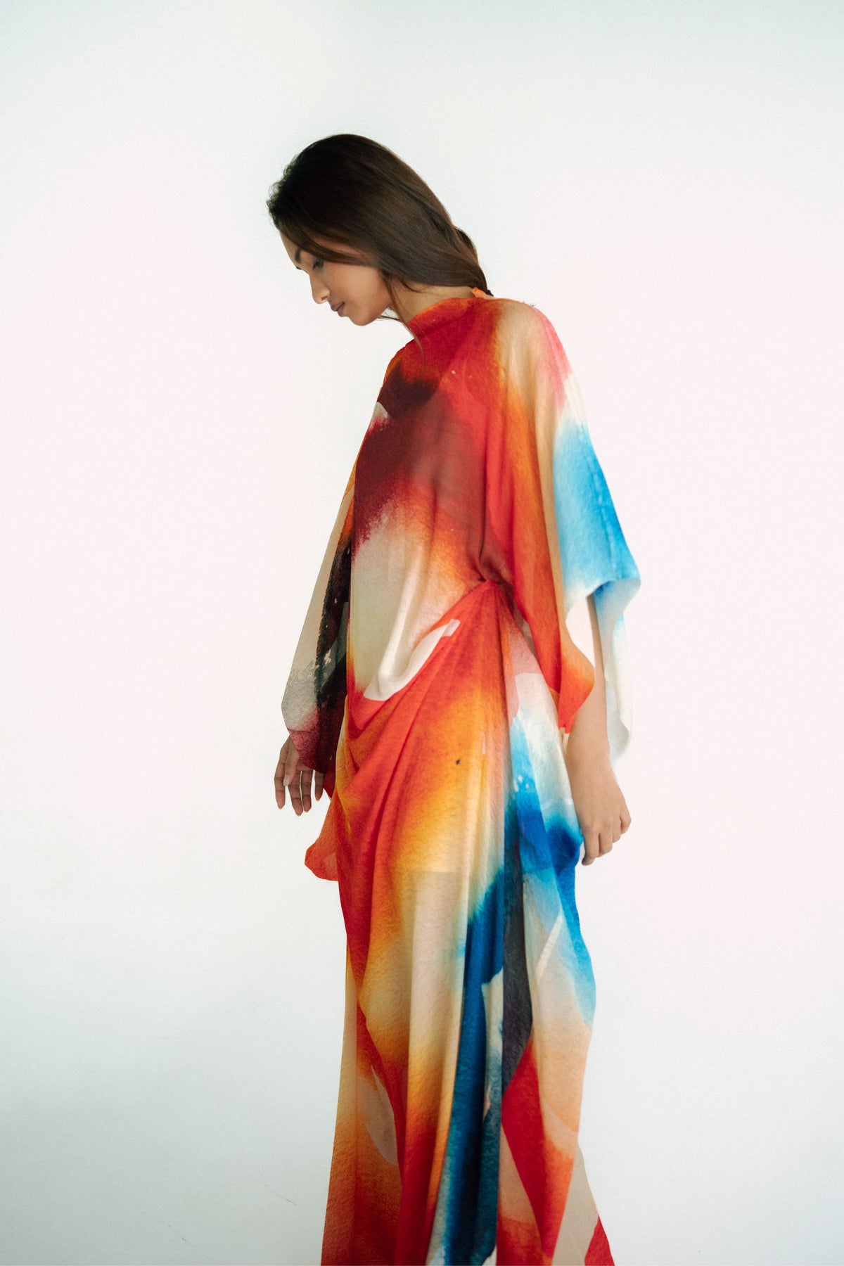 Tie Up Printed Kaftan