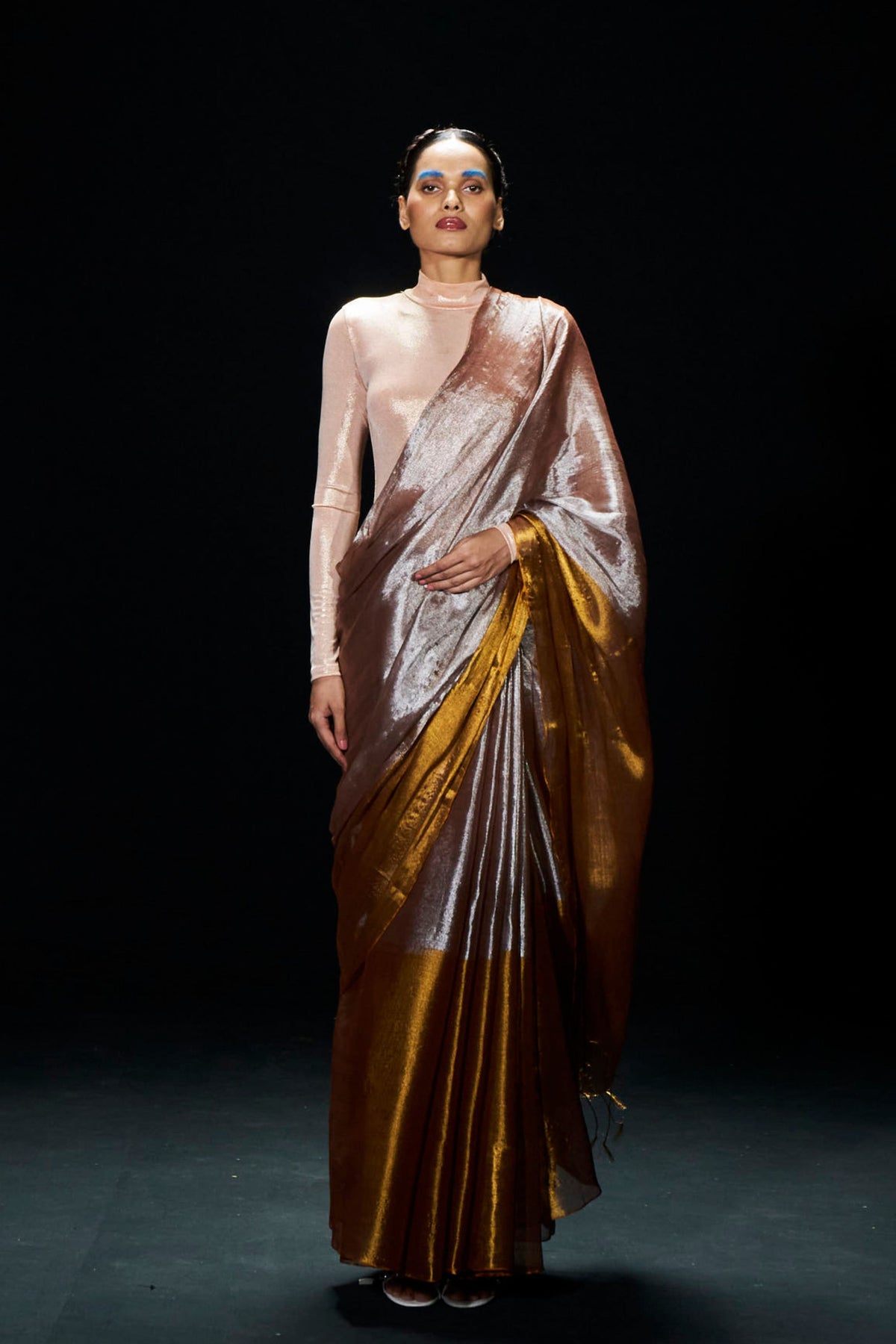 Gold and Silver Tissue Saree