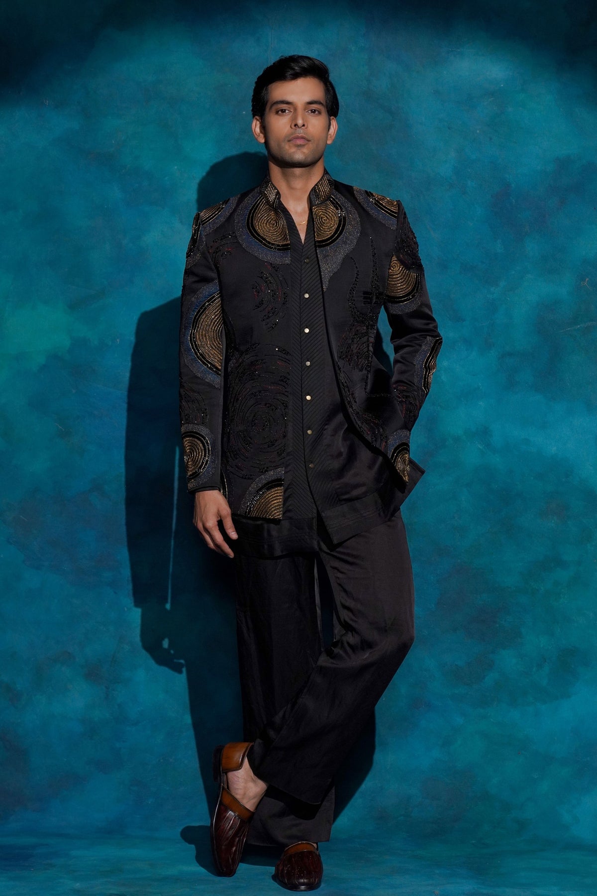 Black Bandhgala Set