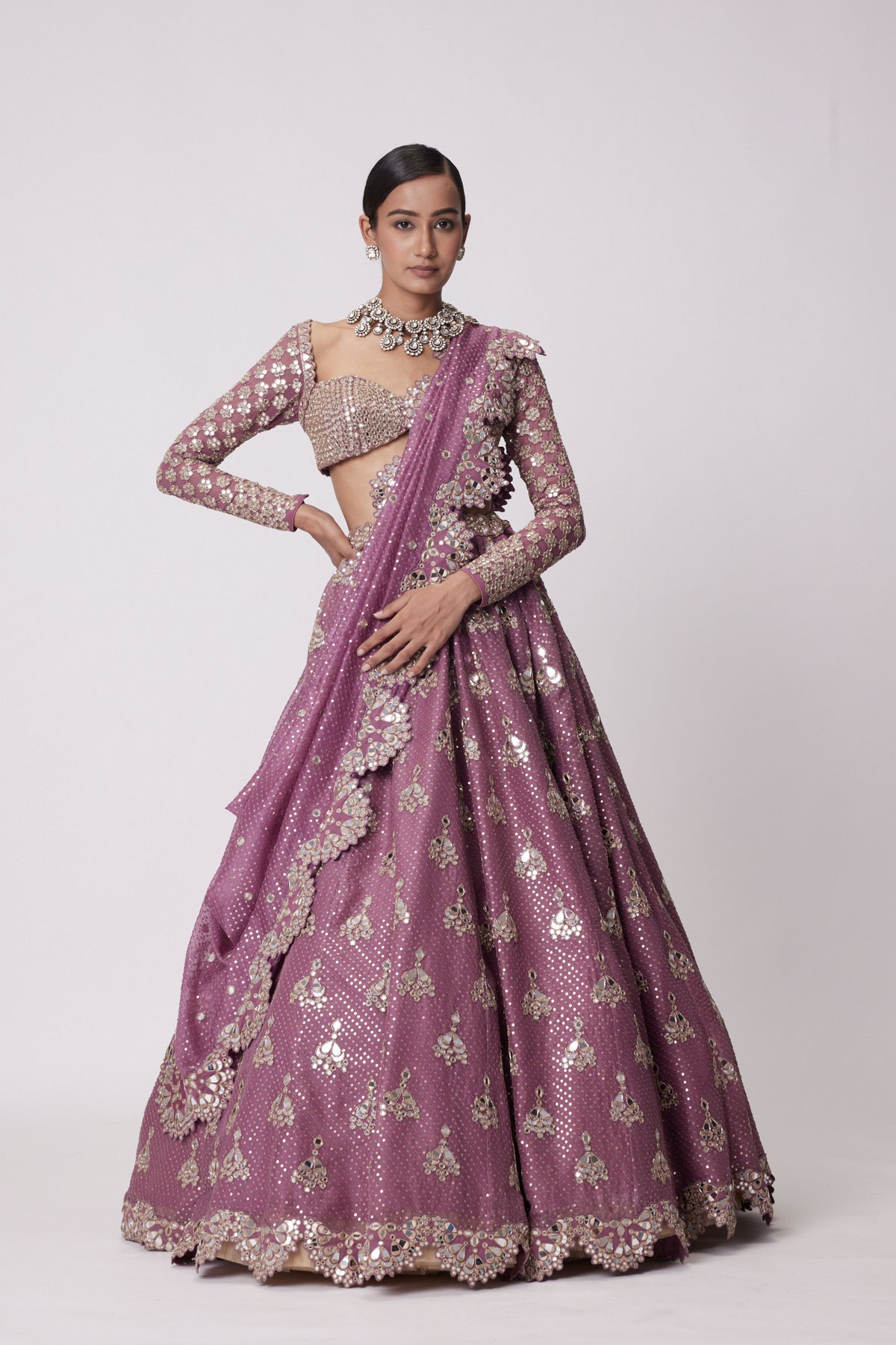 Mud Mauve Lehenga Set