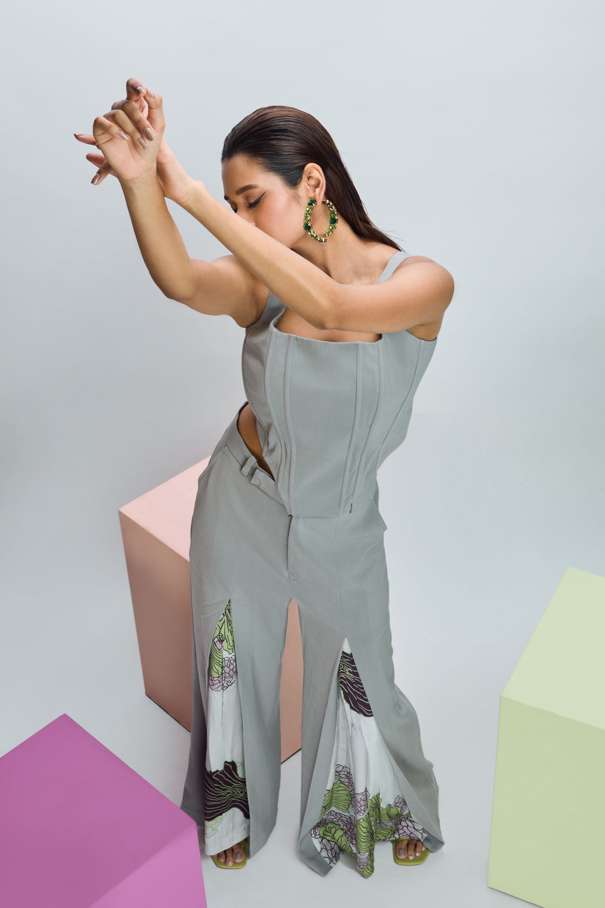 Glass Grey Top &amp; Pant Set