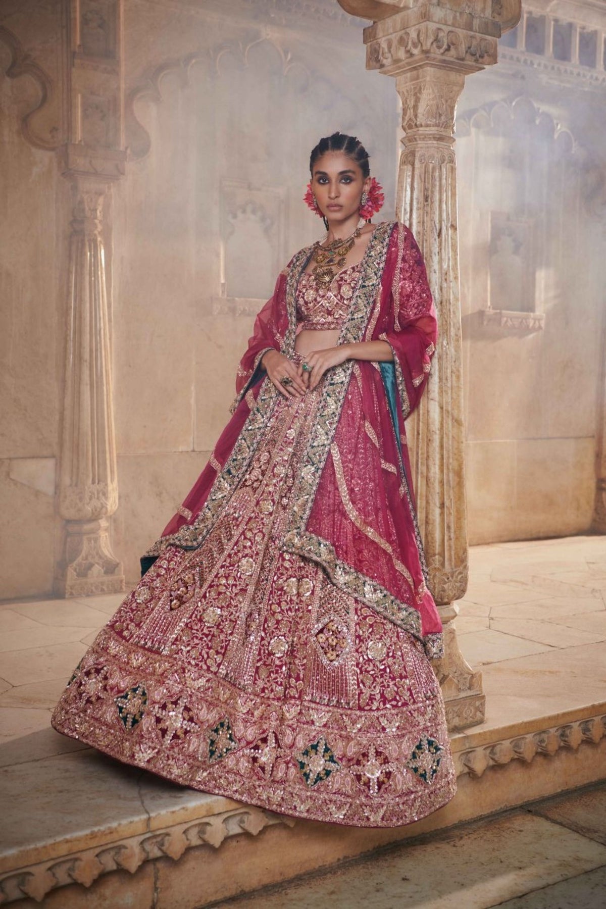 Mauve Pink Bridal Lehenga