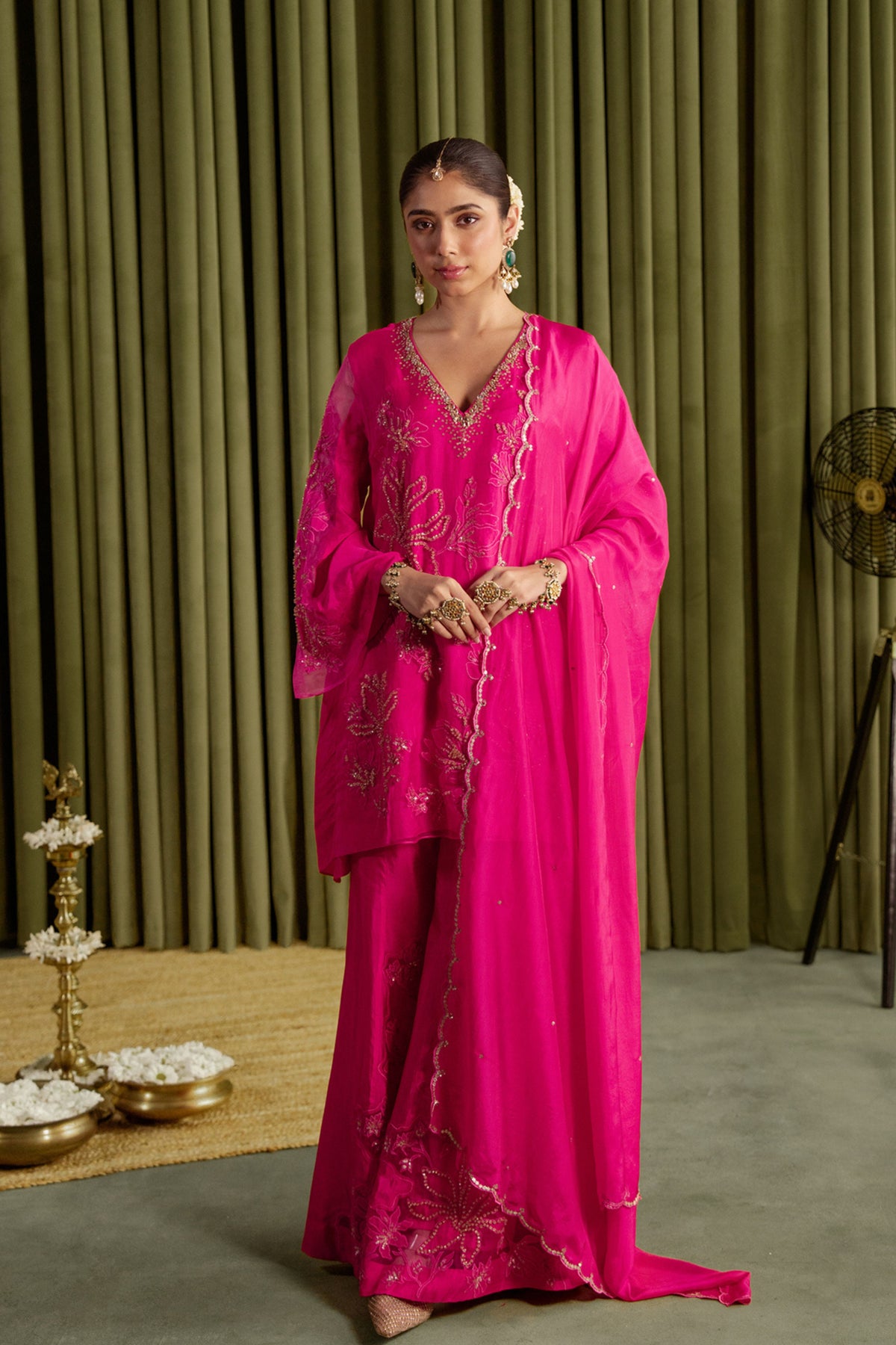 Hot Pink Sharara Set