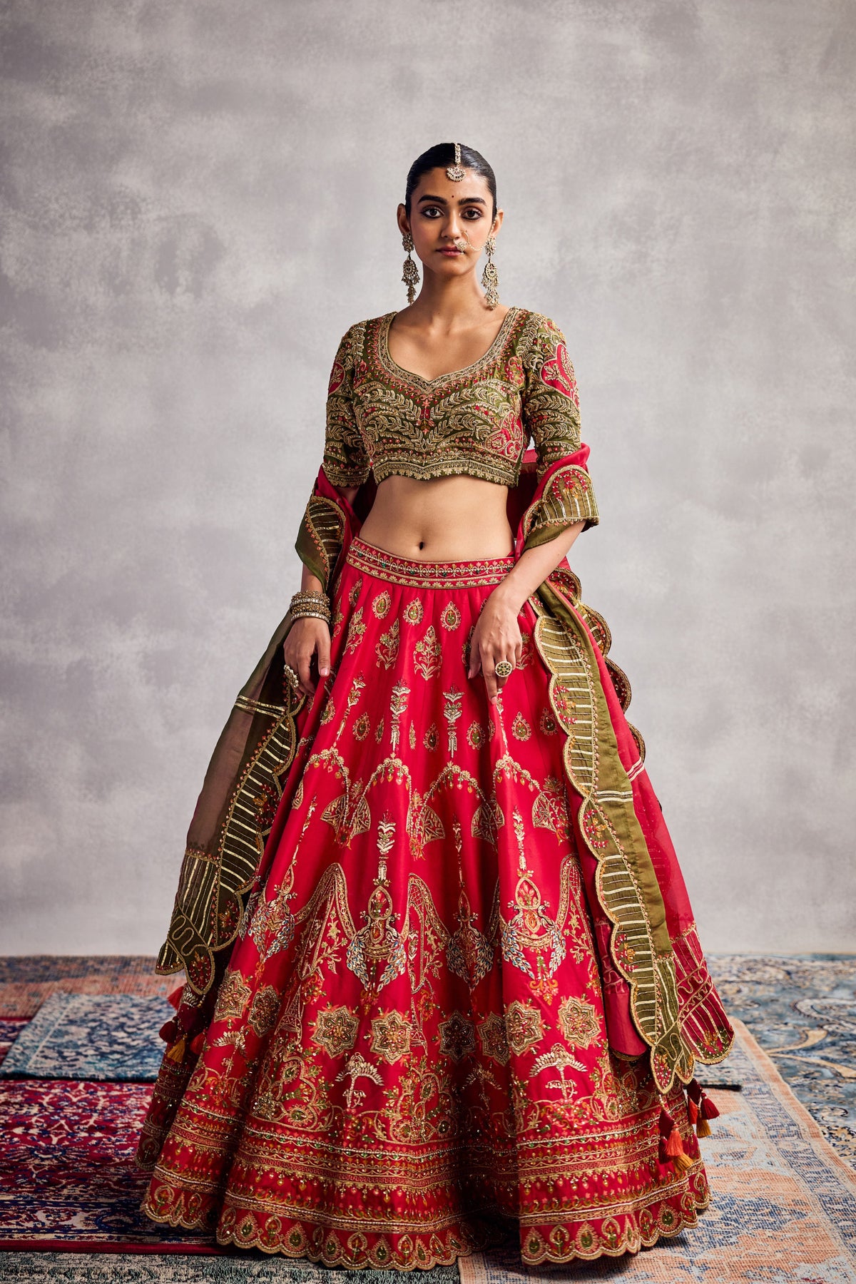 Pure Red Lehenga Set