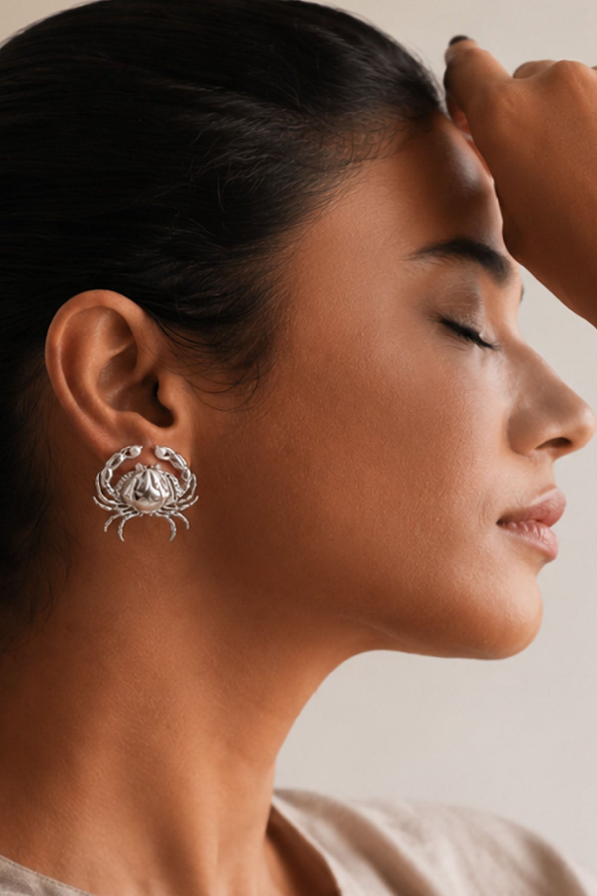 Silver Crab Studs