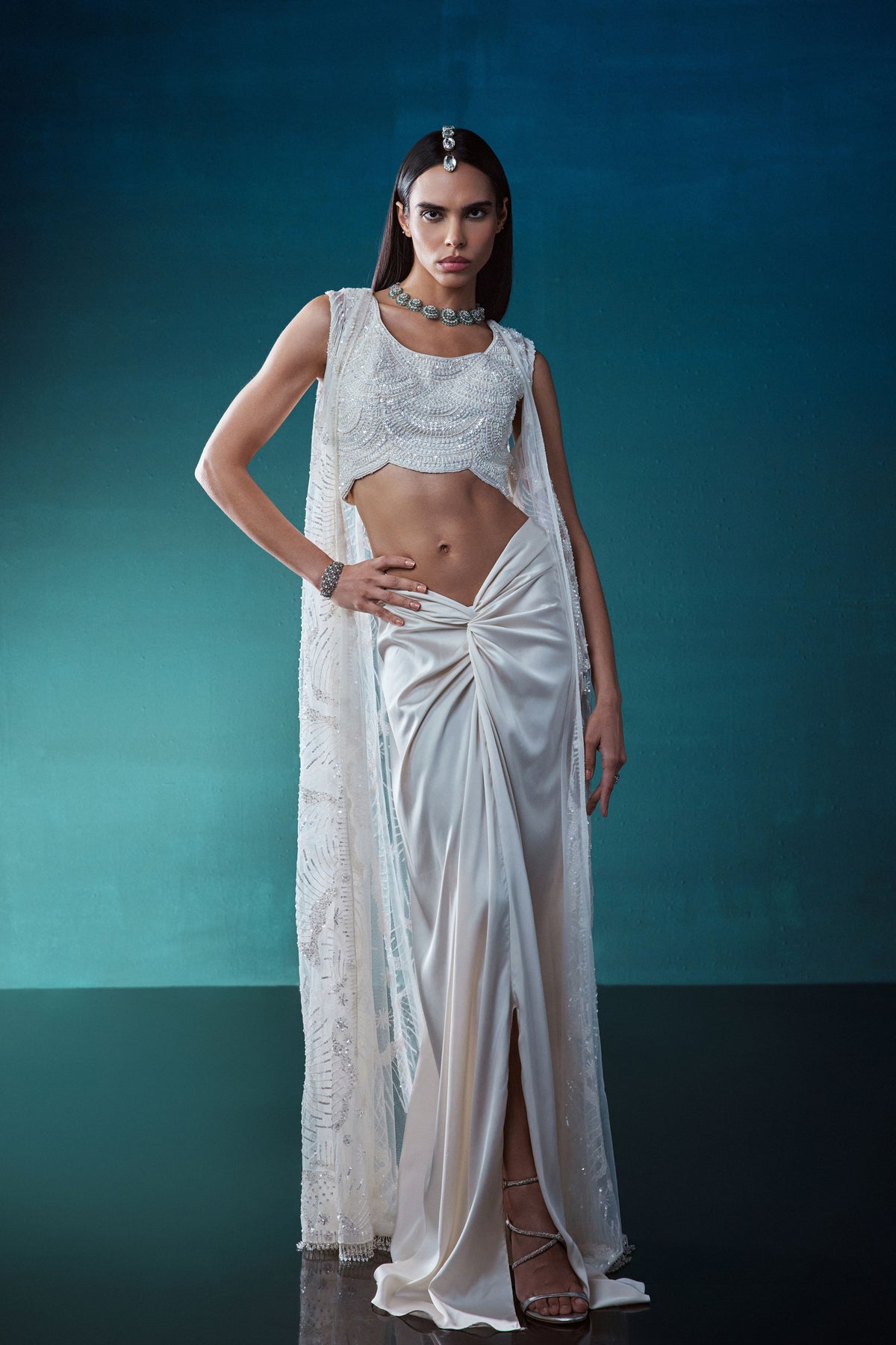 Ivory Indowestern Jacket Set