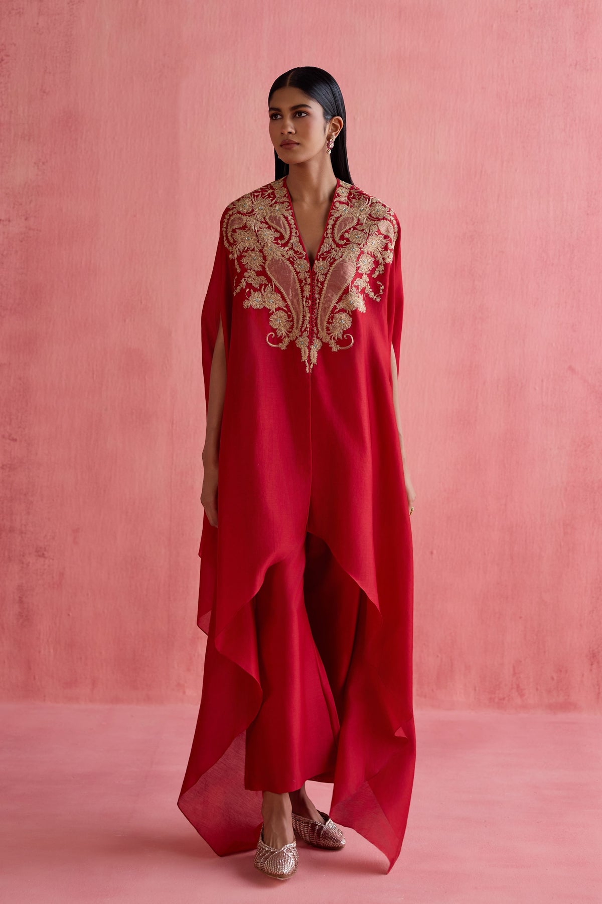 Meher Red Kaftan Set