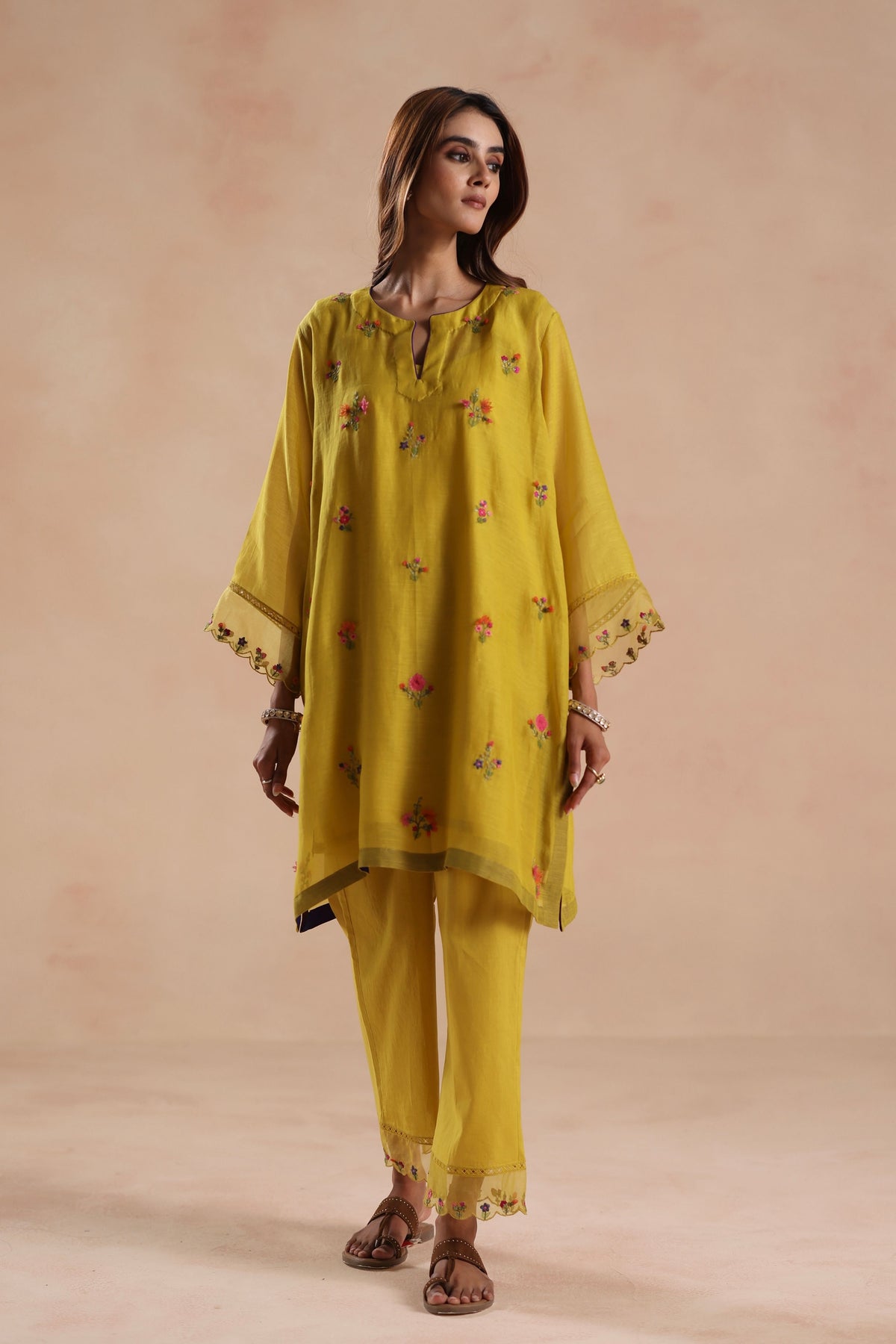 Raina Yellow Tunic Set