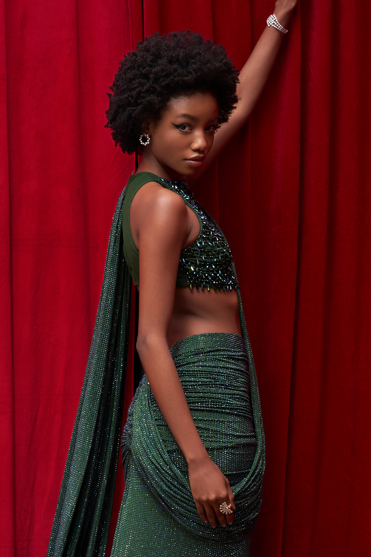 Jewel-toned Serenity  Saree Set