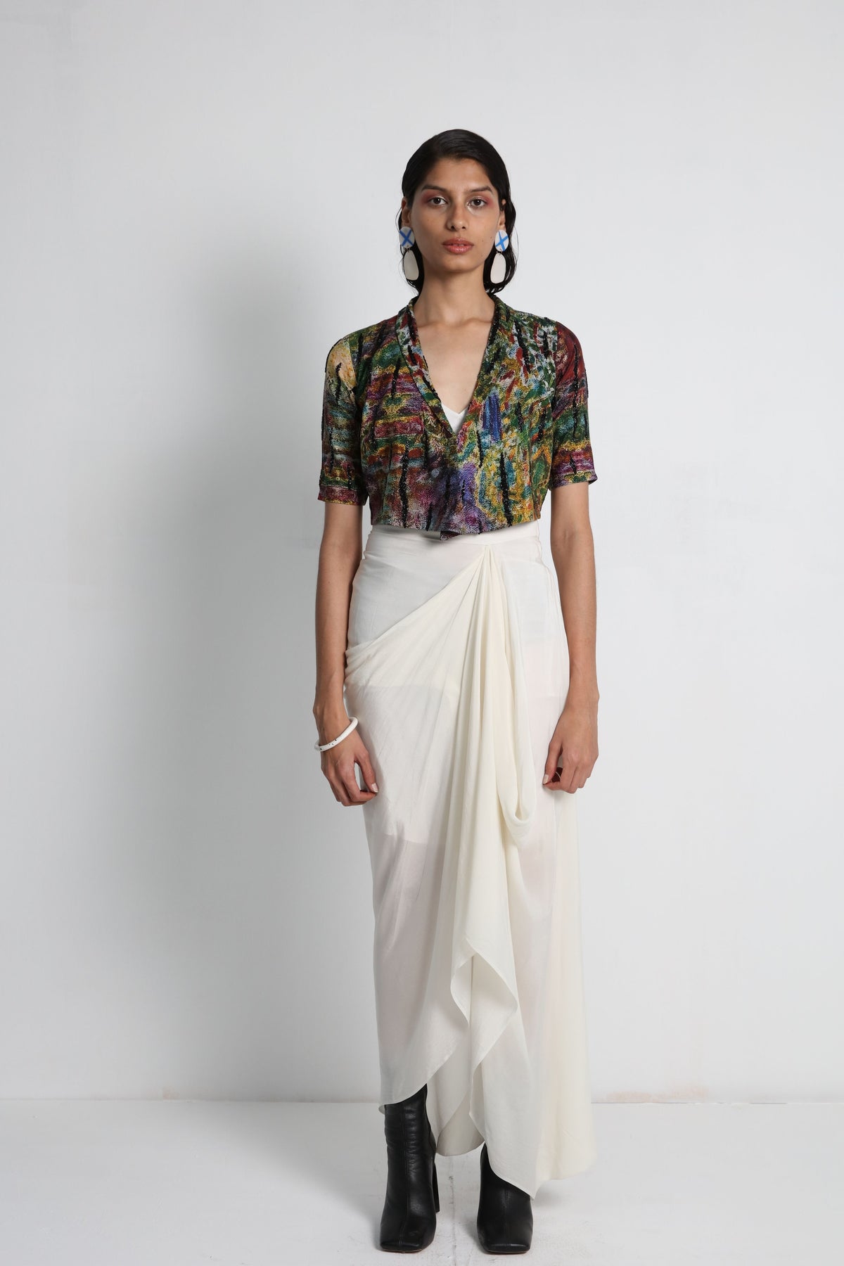 Multicolour Printed Jacket Set