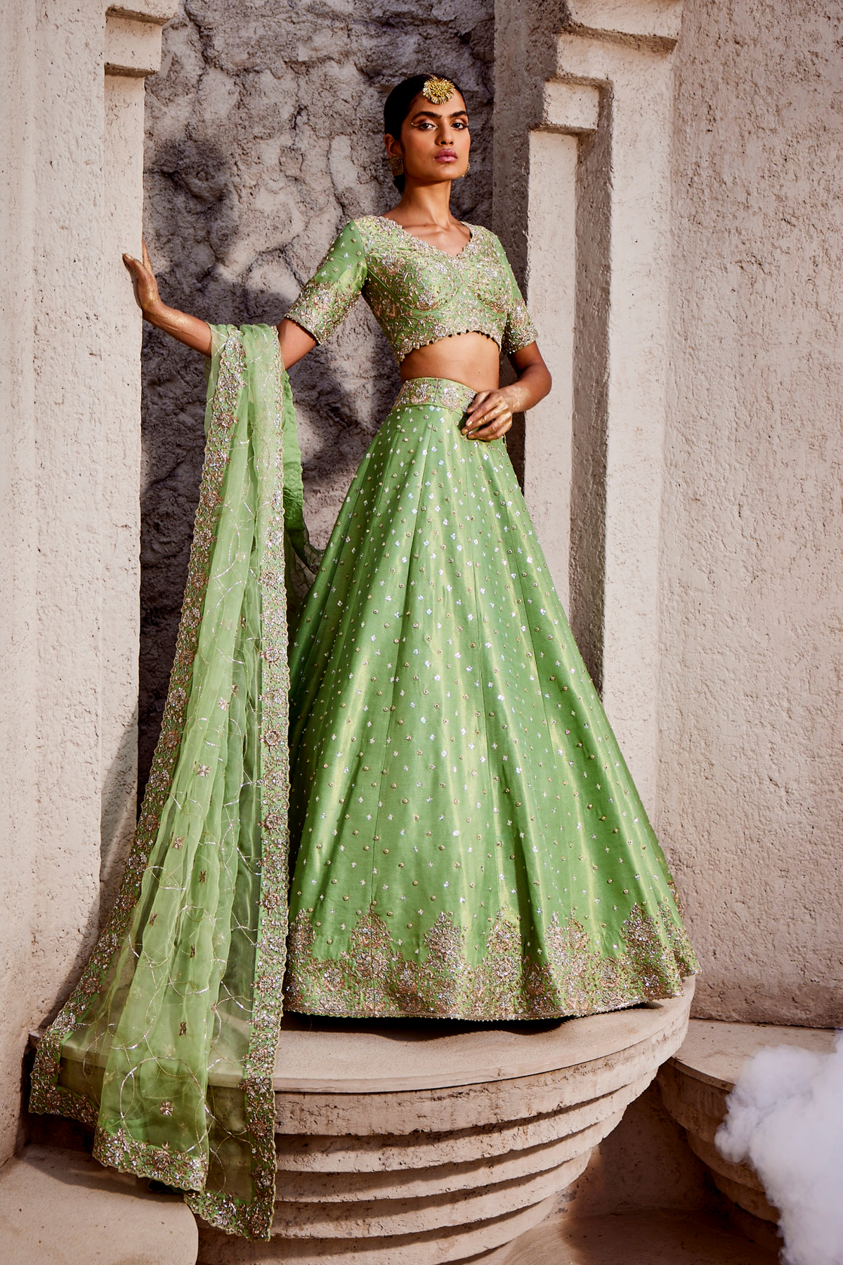 Green Booties Lehenga