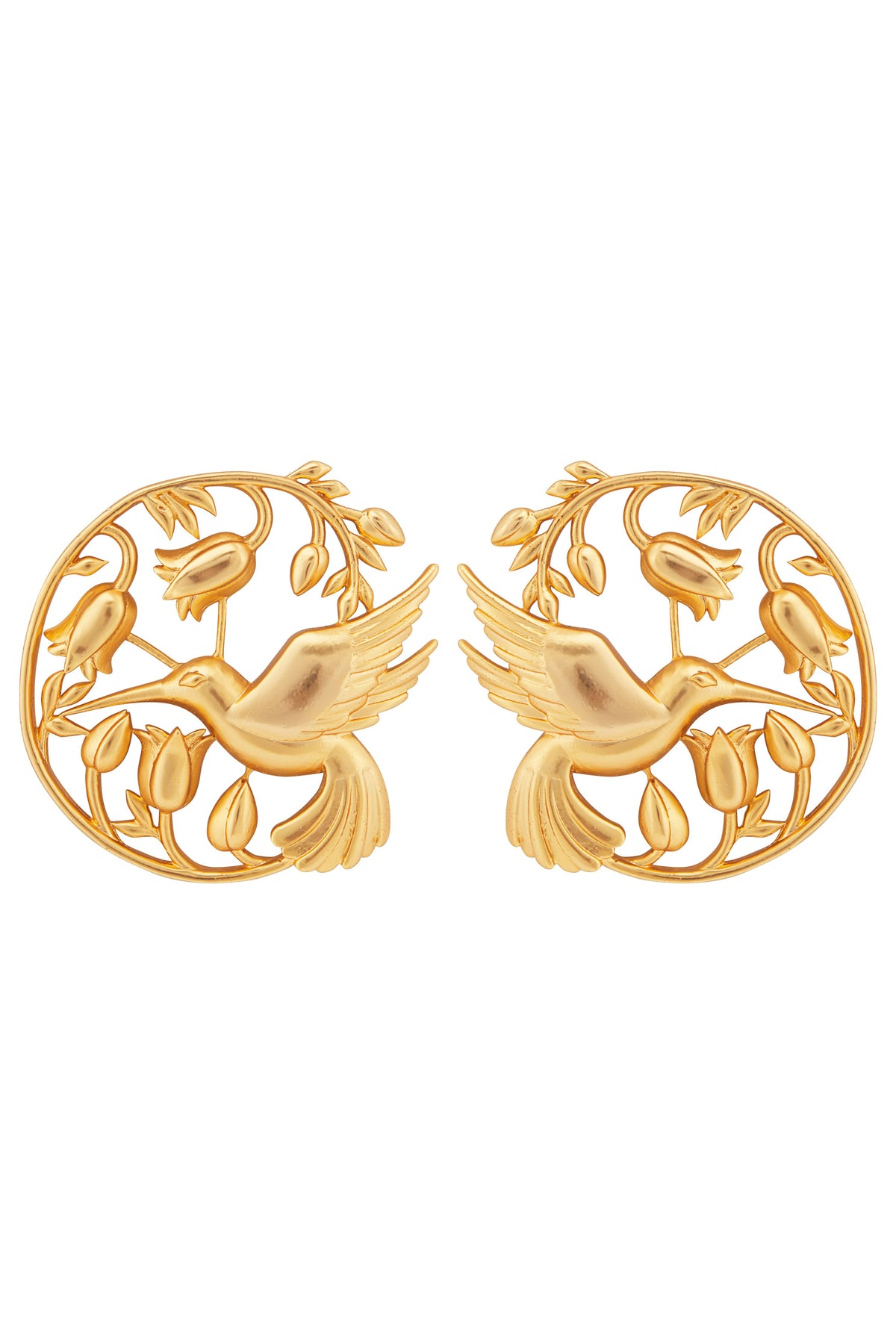 Matte gold piece of paradise earrings