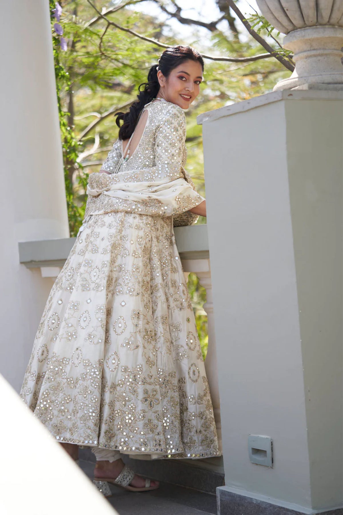 Pearl Ivory Anarkali Set