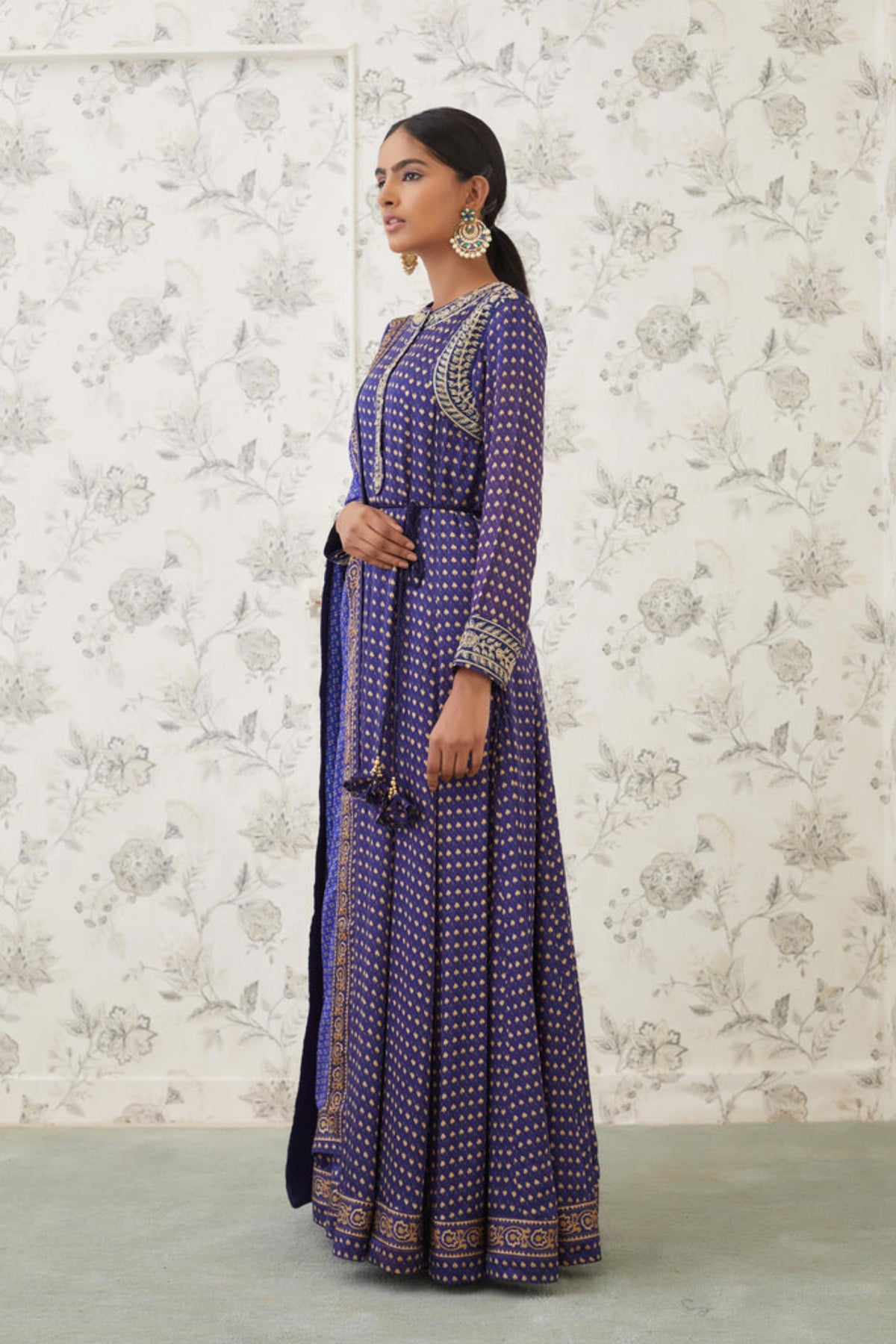 Blue anarkali set