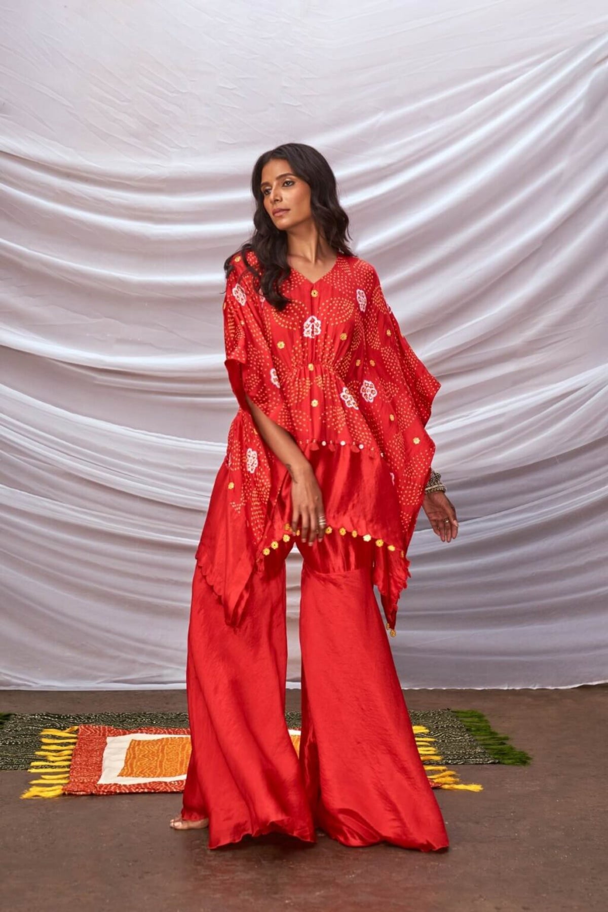 Red kaftan set
