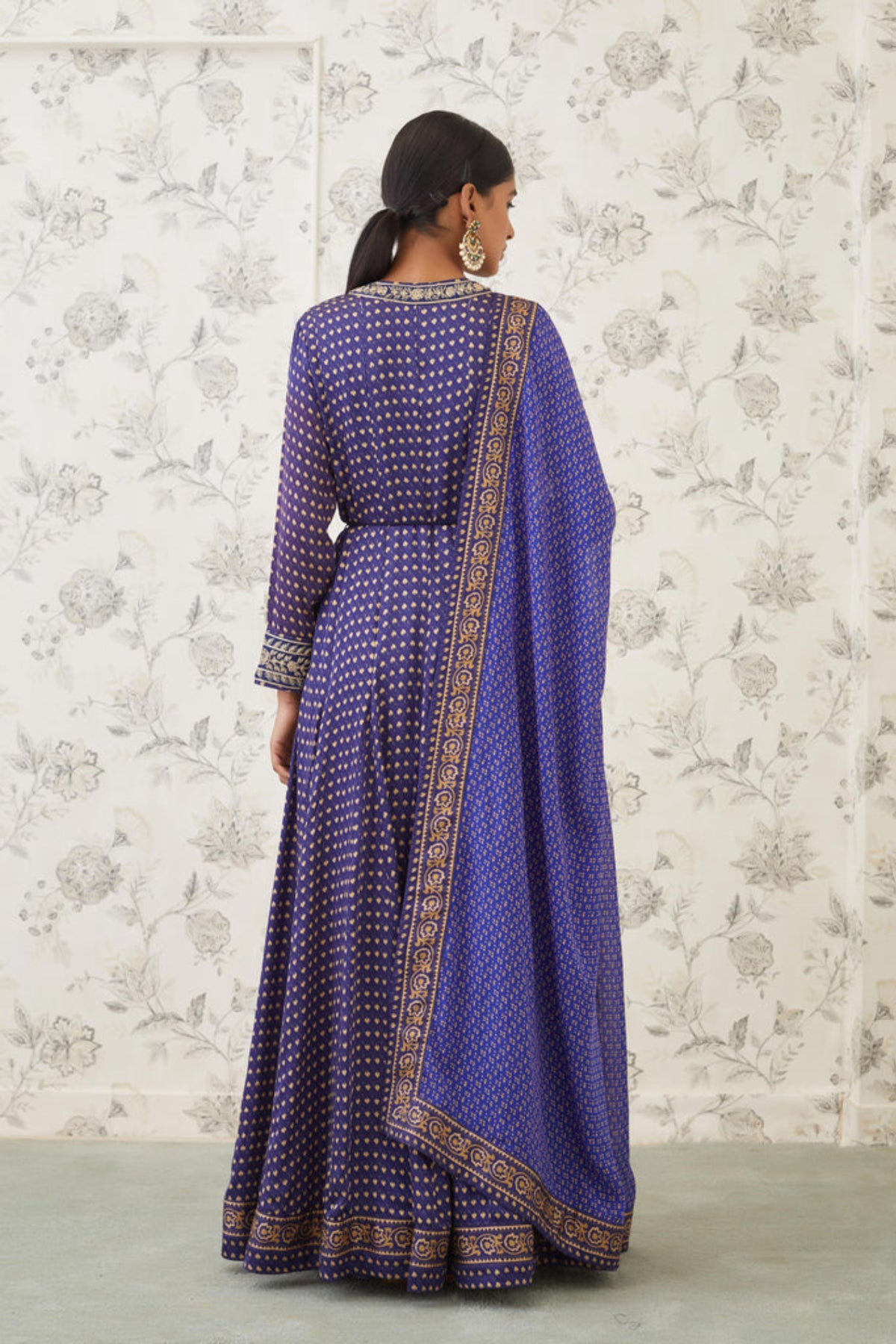 Blue anarkali set