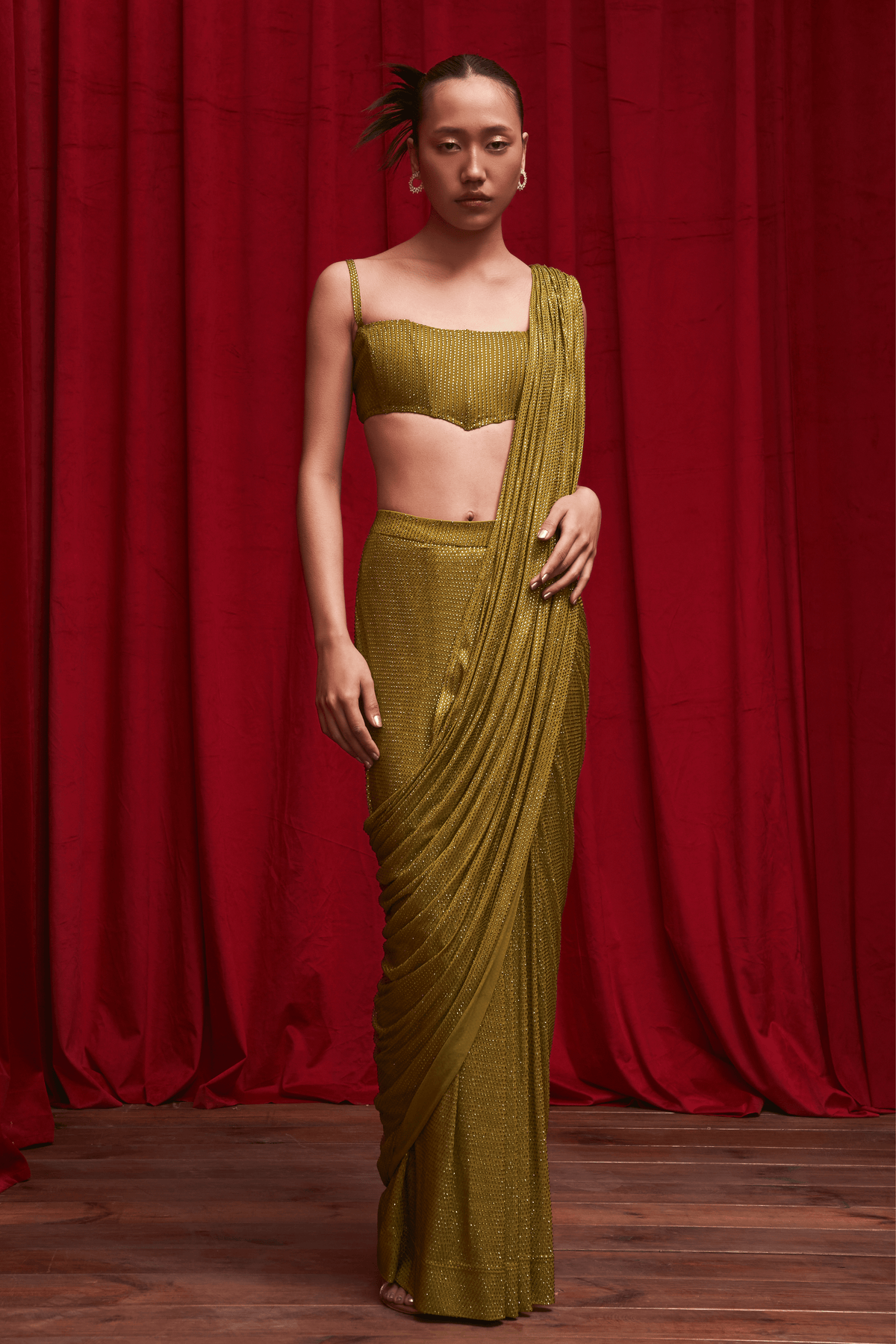 Olive Opulence Saree Set