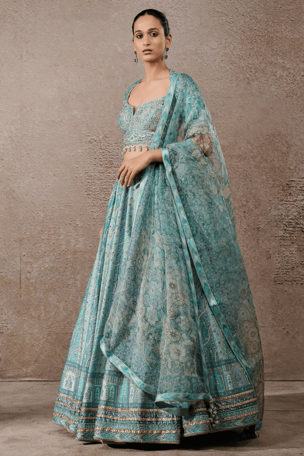 Printed Abstract Floral Lehenga