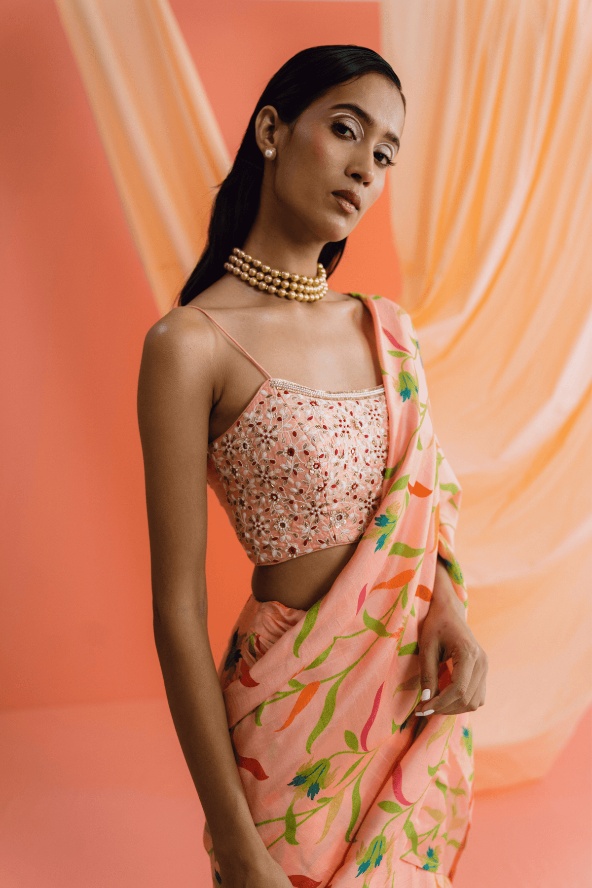 Ruffle Pre Stitched Saree