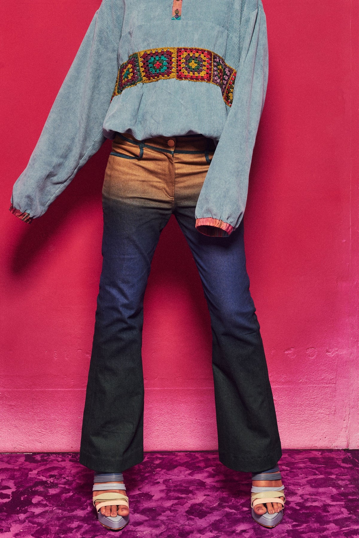 Teal and Bottlegreen Zina Pants