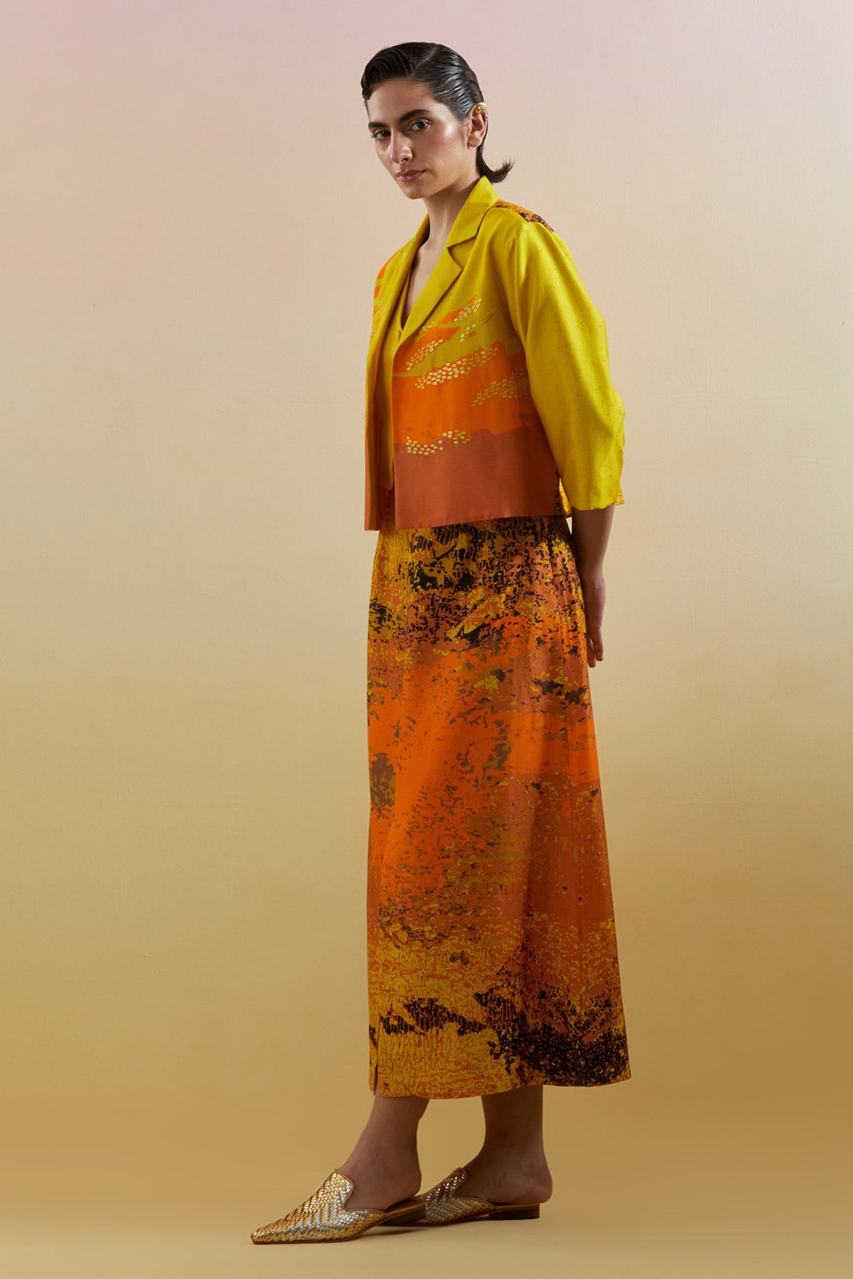 Gliss Yellow & Orange Jacket Set