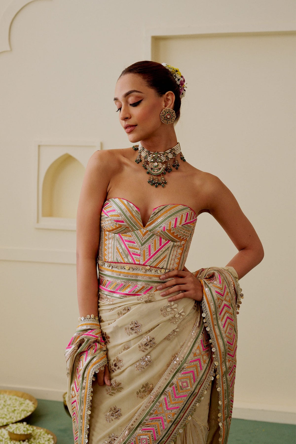Zehn Draped Saree Set