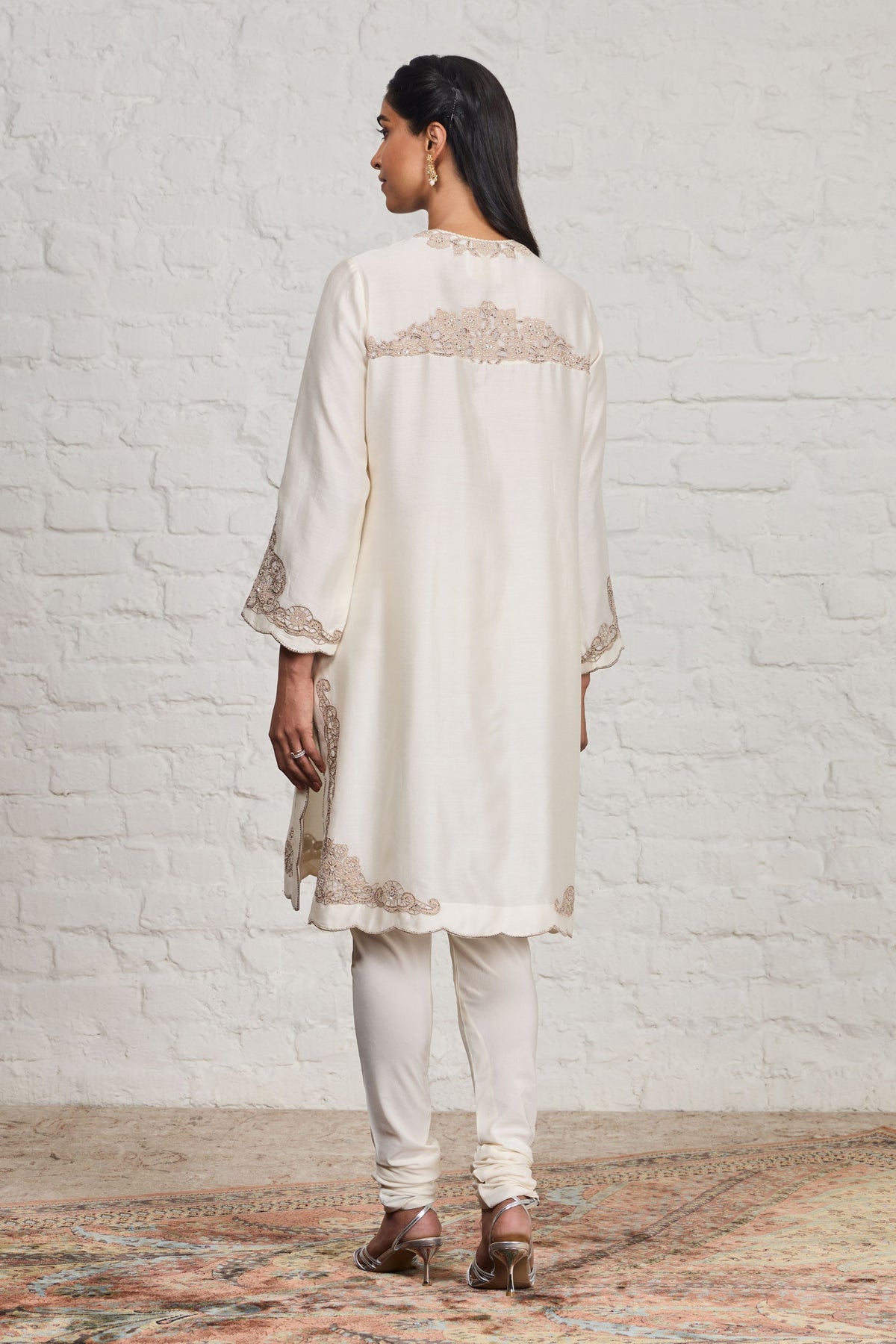 Off-white Long Kurta Set