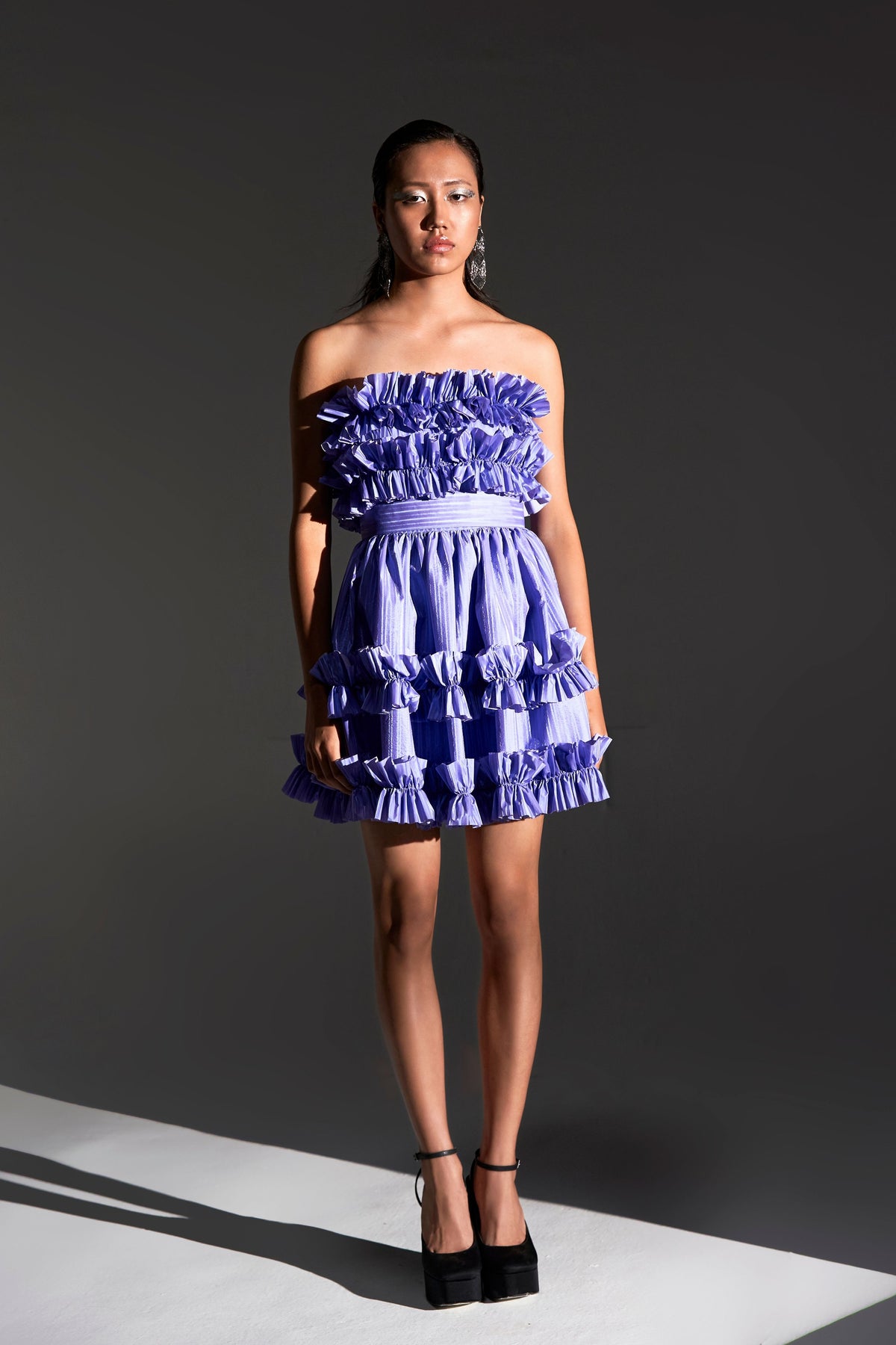 Purple Ruffle Tube Dress